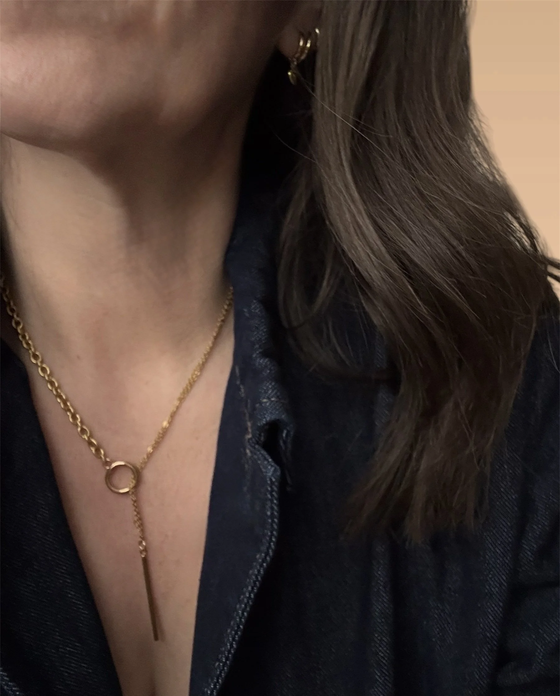 Double Chain Lariat Necklace