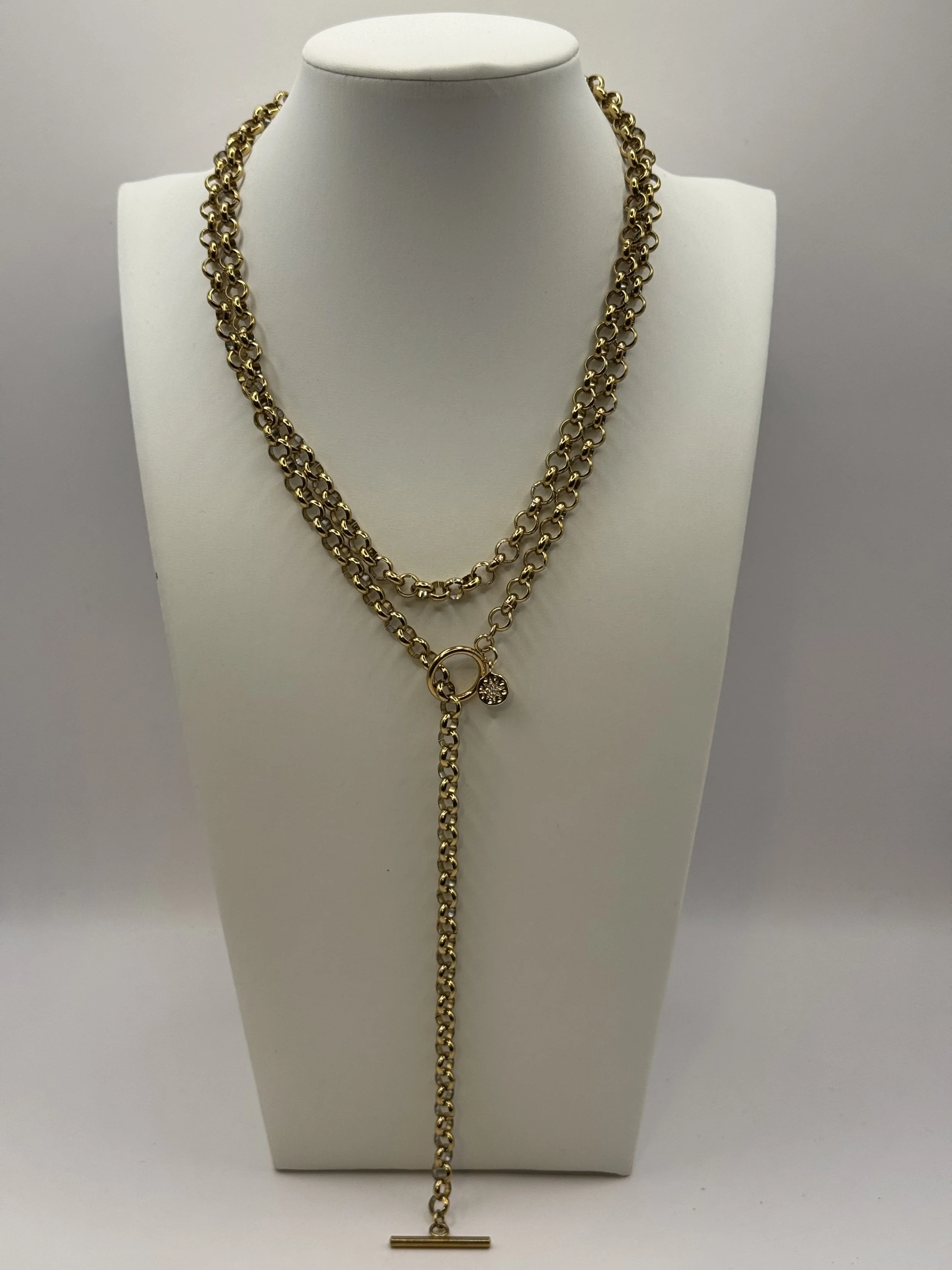 Gold Wrap Lariat Necklace