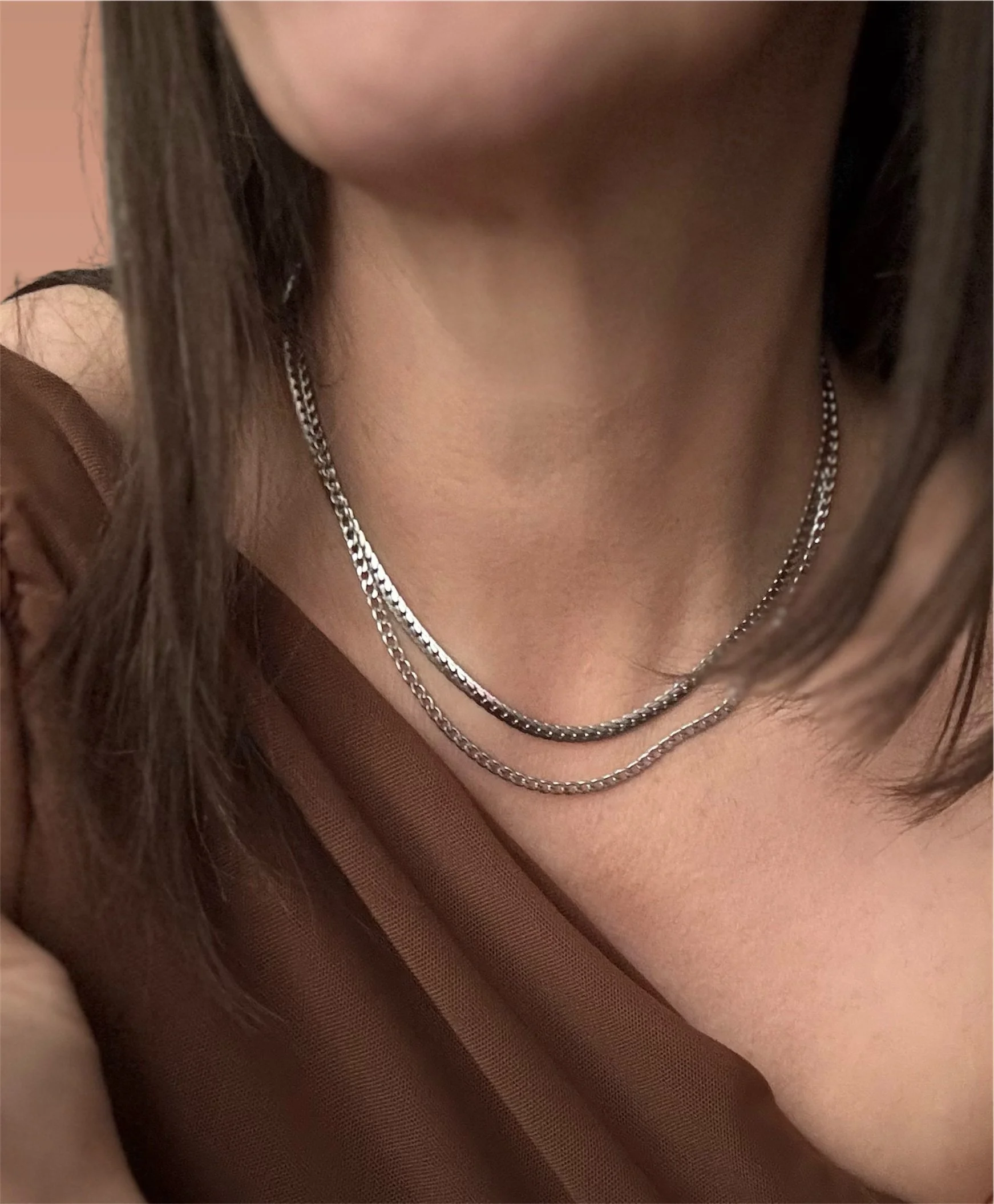 Classic Silver Chains Layering Set