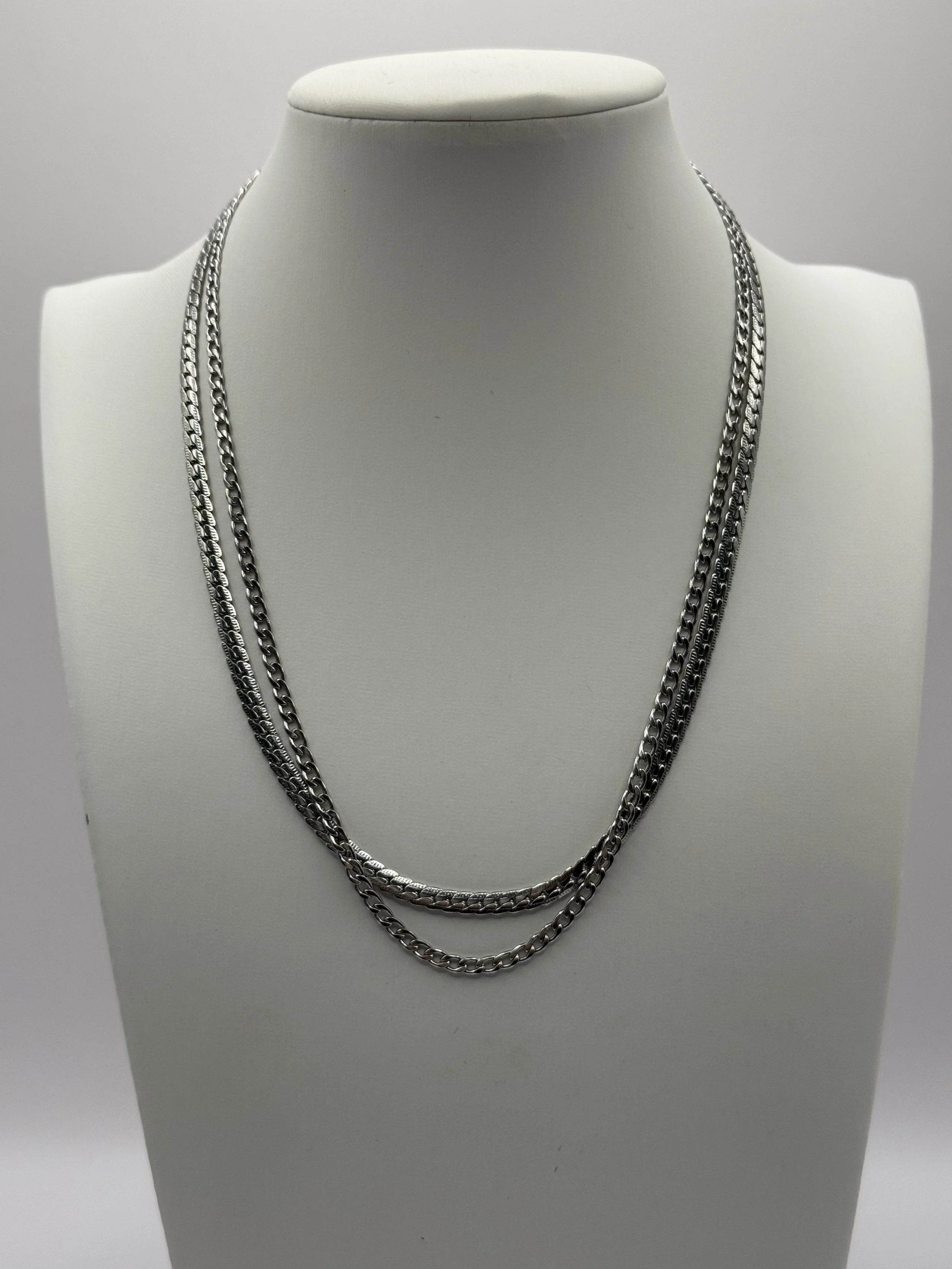 Classic Silver Chains Layering Set