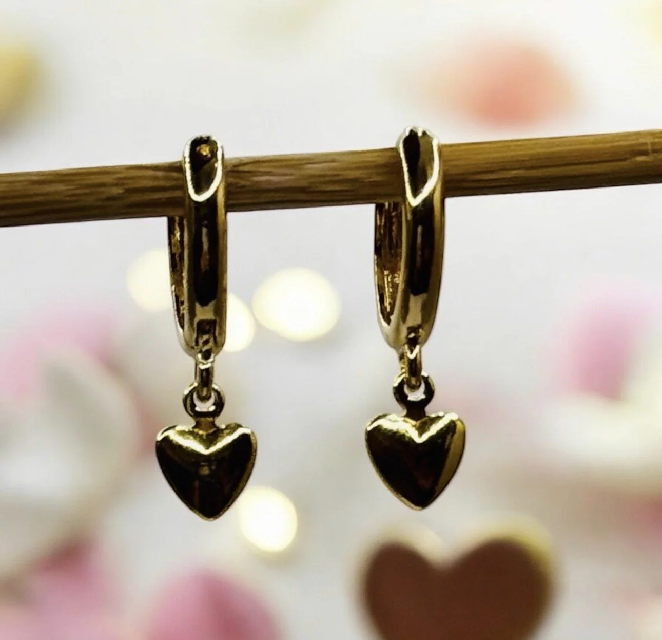 Stainless Steel Heart Drop Huggies