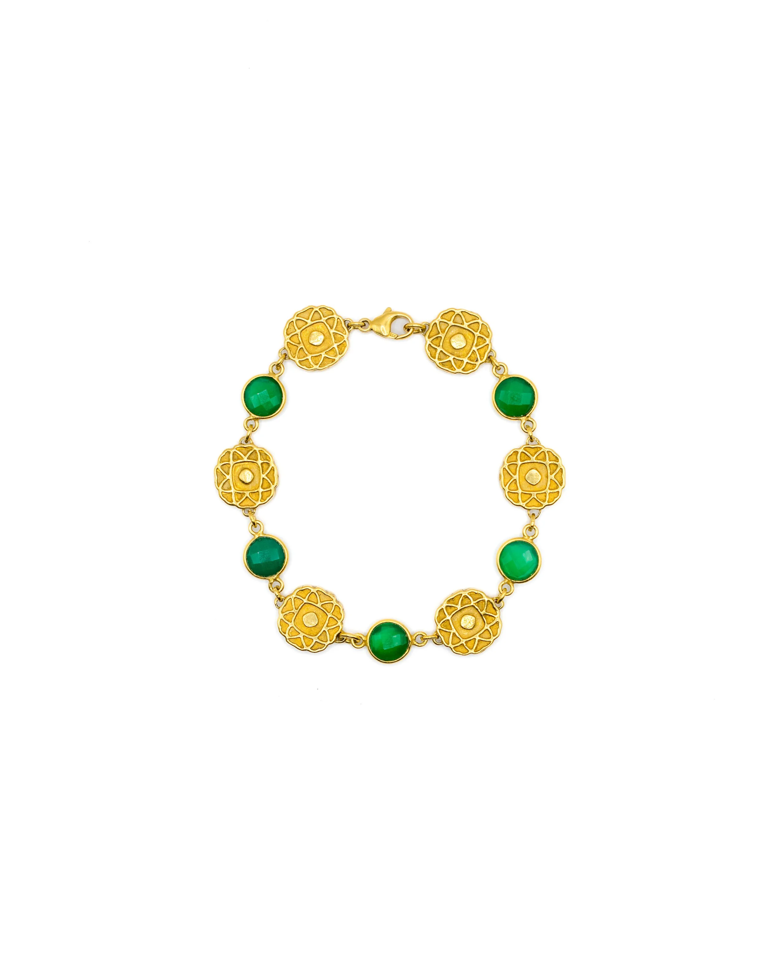 Bracelet Vermeil Agate Verte