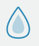 A simple illustration of a water droplet with a blue outline and light blue fill.
