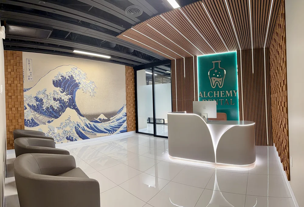 Alchemy Dental reception area in West Los Angeles