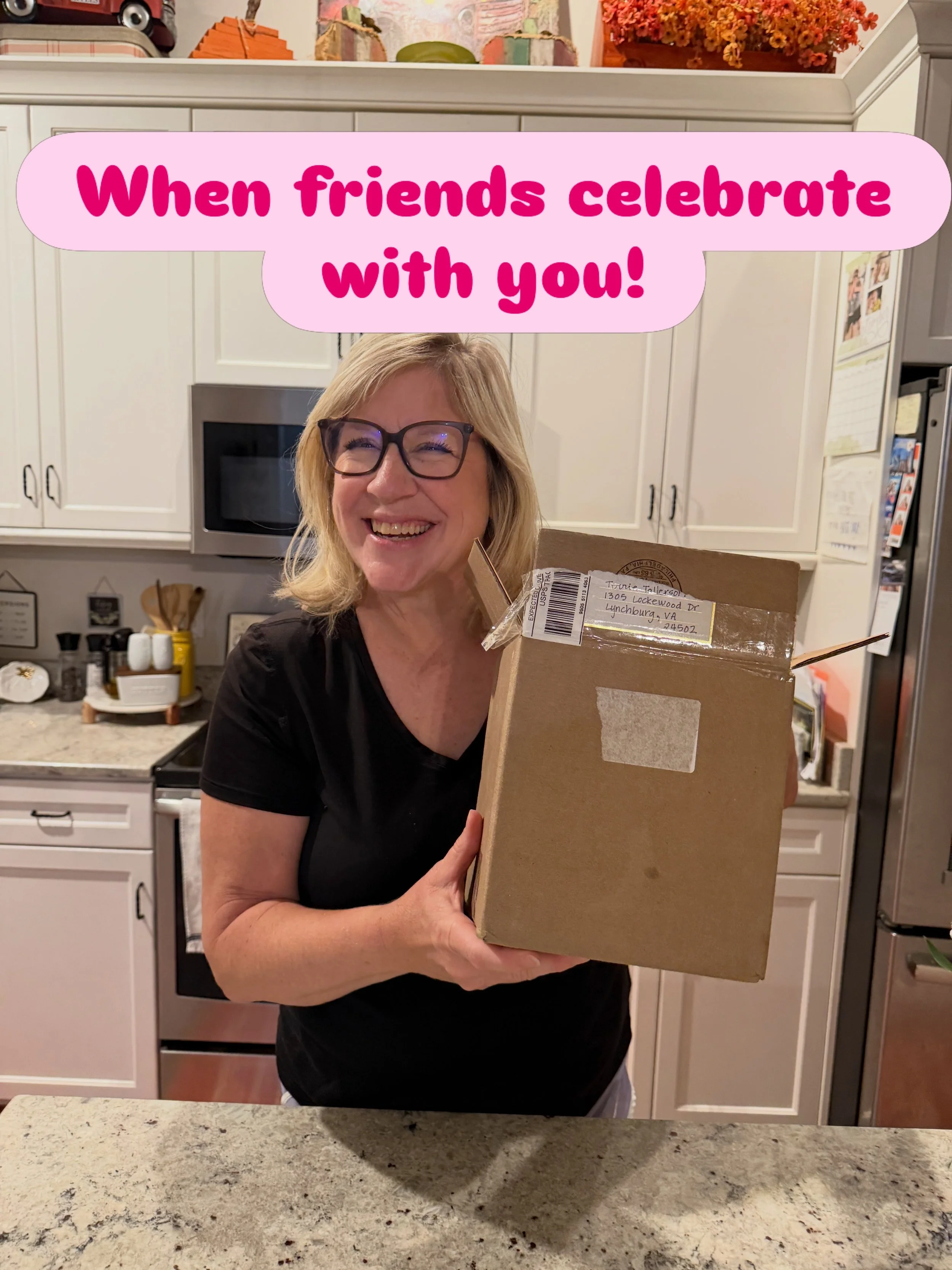 Having friends celebrate you and with you is one of the greatest gifts in life! 🩷 and thank you to @cindybultema!!!! What fun to receive this in the mail!!🩷🎉😊