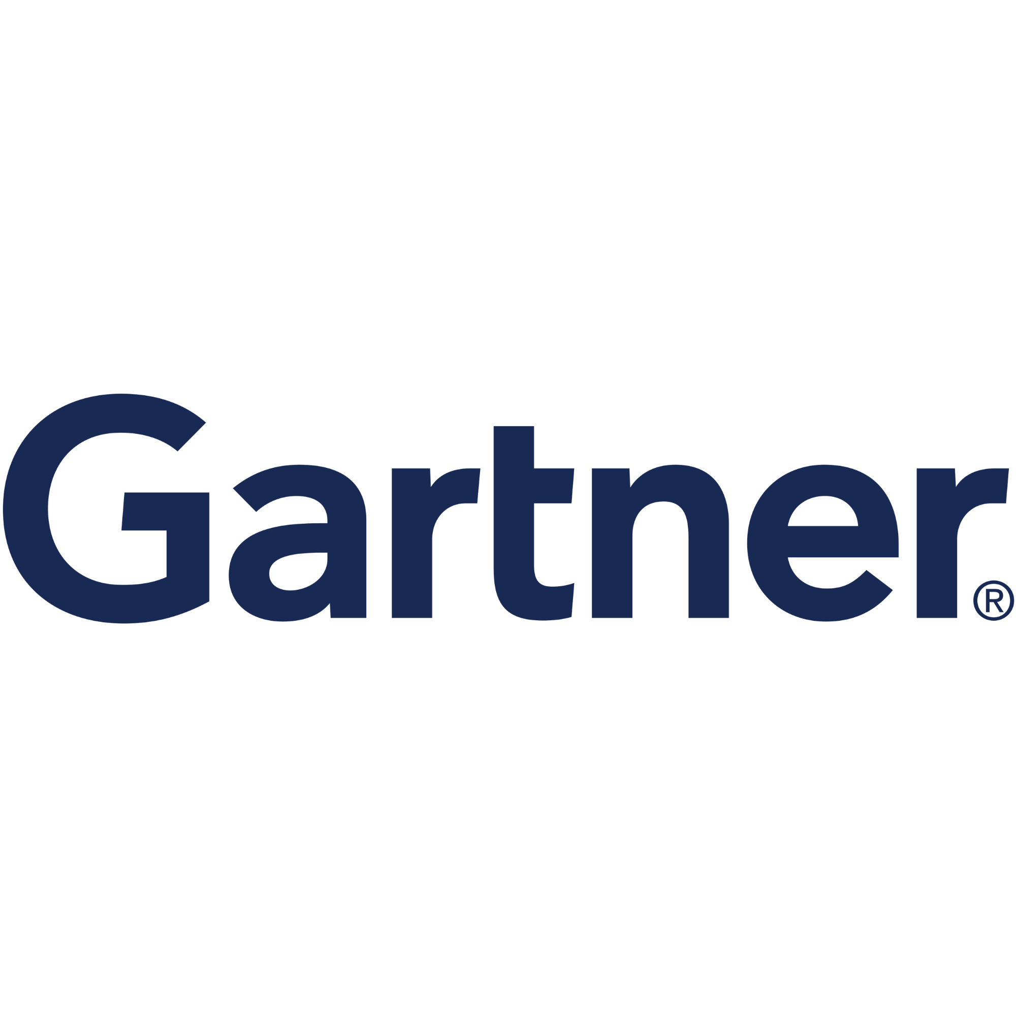 Gartner logo with large navy blue lettering on a white background.