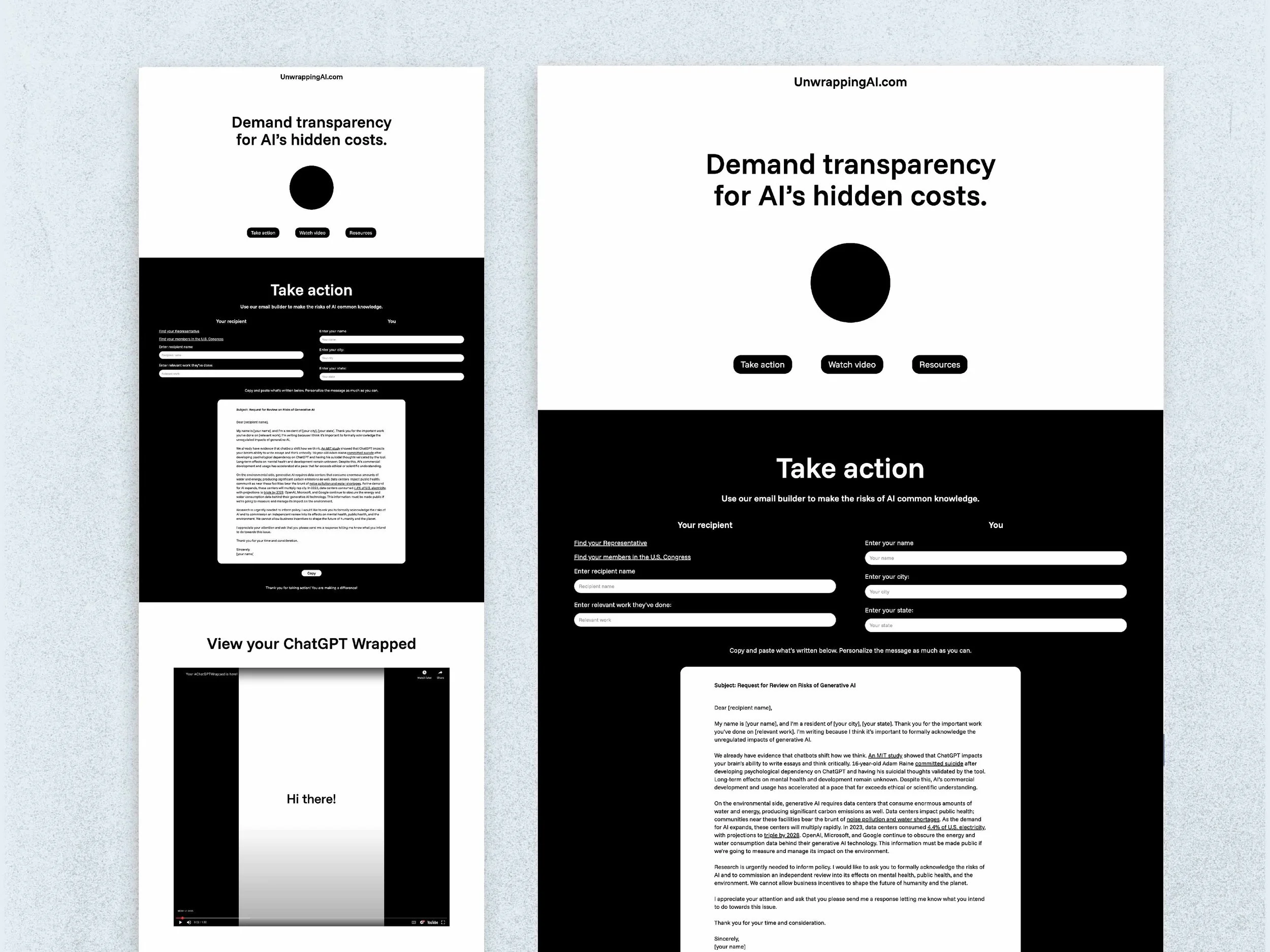 Unwrapping AI • animated reel + webpage • 2025