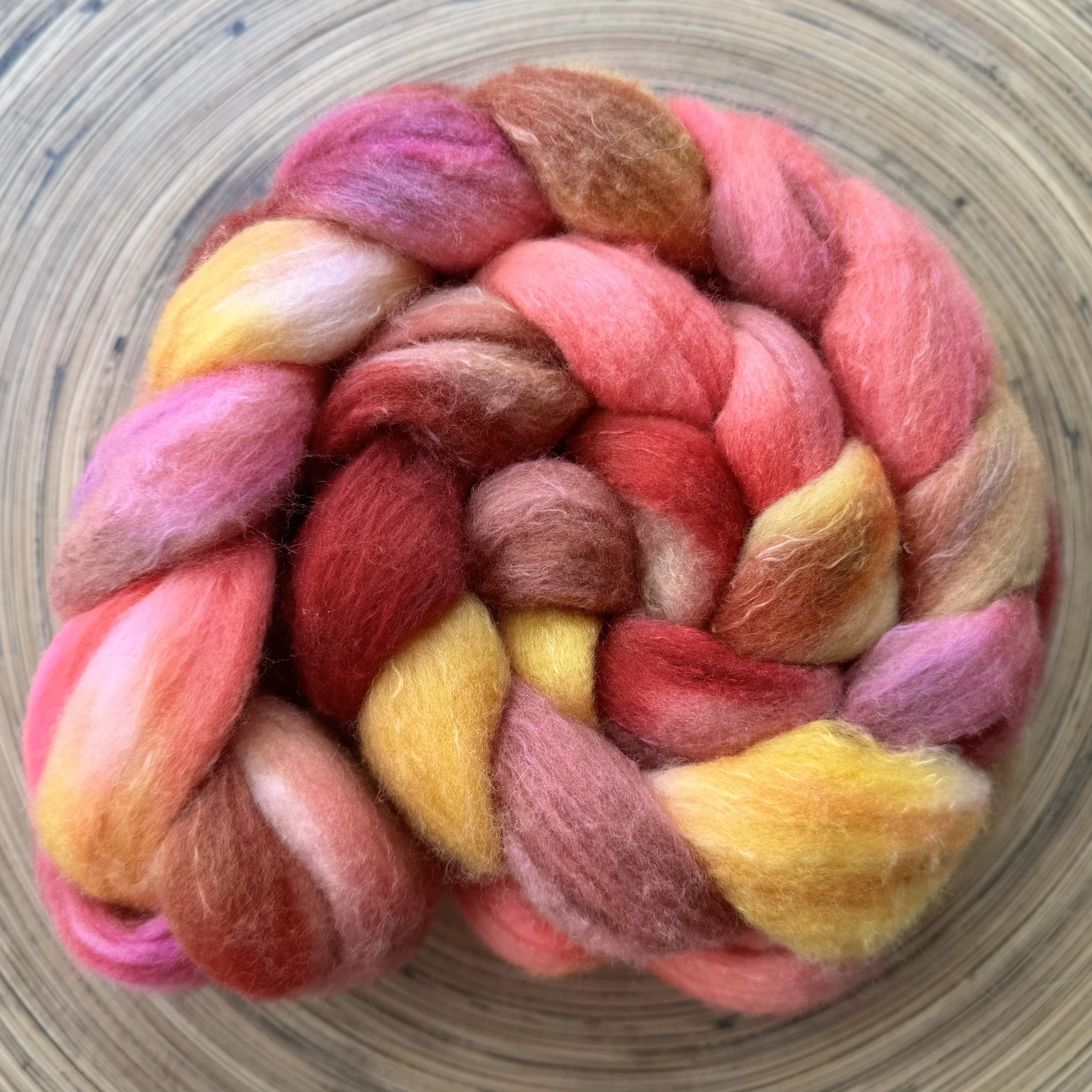 ‘Frisky Frida’ American Shaniko/Tussah Silk Dyed Top