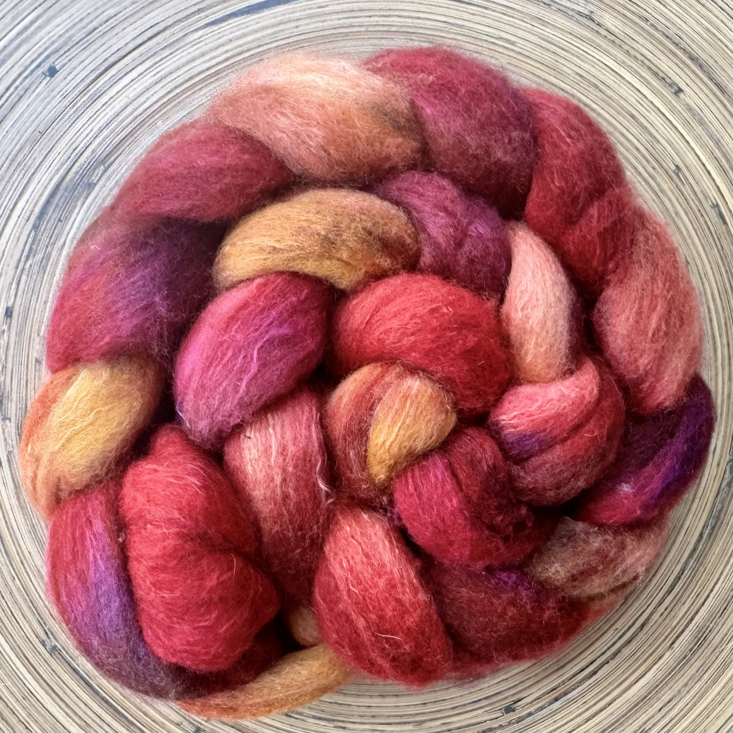 ‘Rustic Rowena’ American Shaniko/Tussah Silk Dyed Top