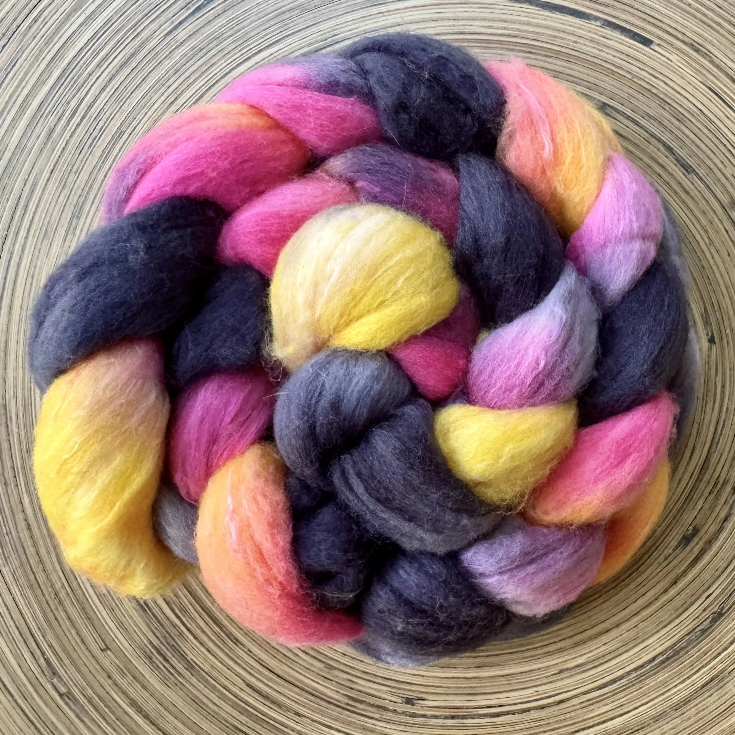 ‘Punk Rock Pearl’ American Shaniko/Tussah Silk Dyed Top