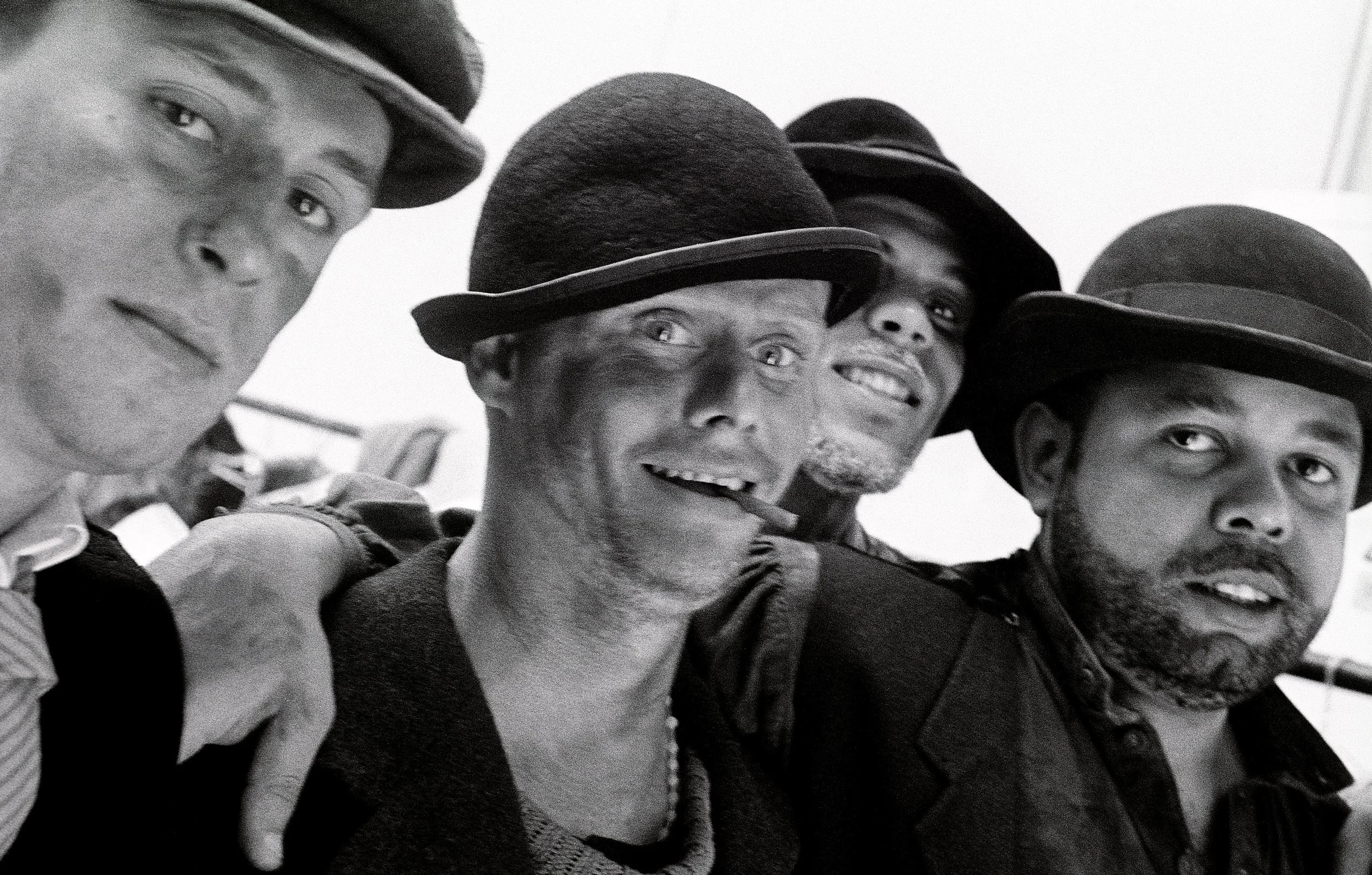 DOUGIE, GORDON, BRIAN AND STEPHEN IN COSTUME FOR WAITING FOR GODOT