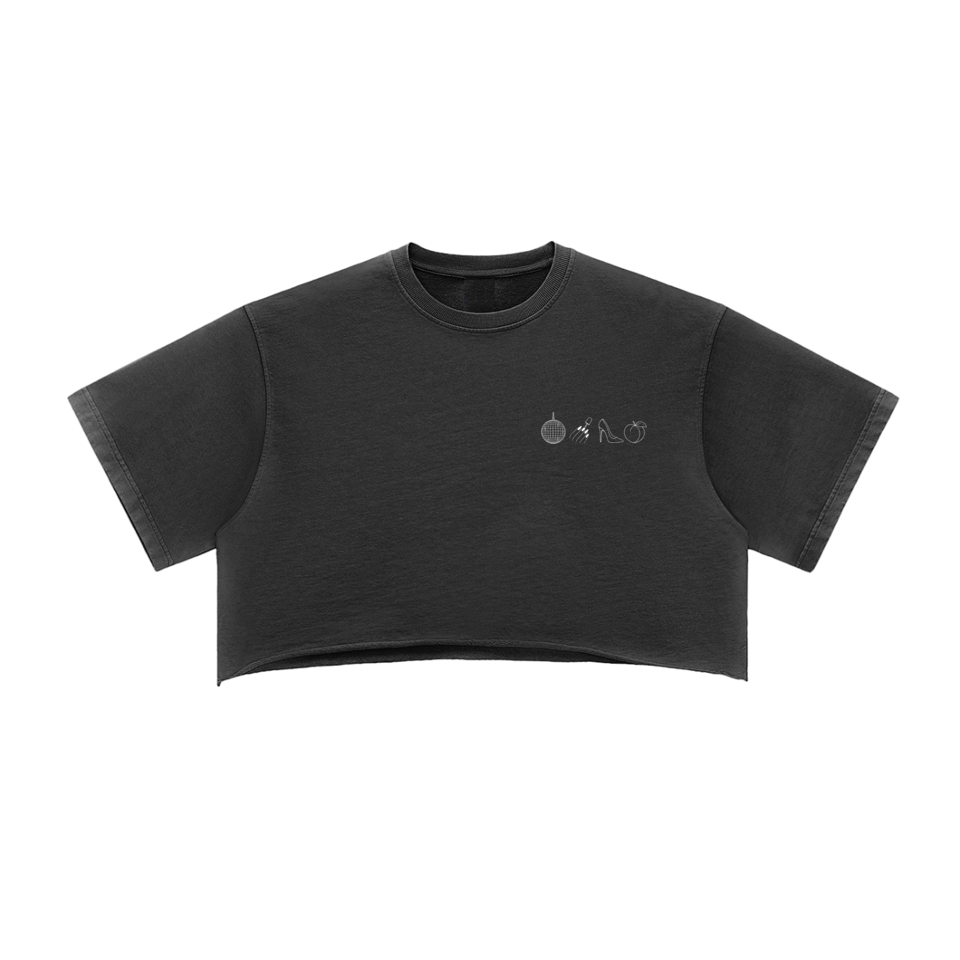 Club Joshua: Emoji Raw Edge Crop Top