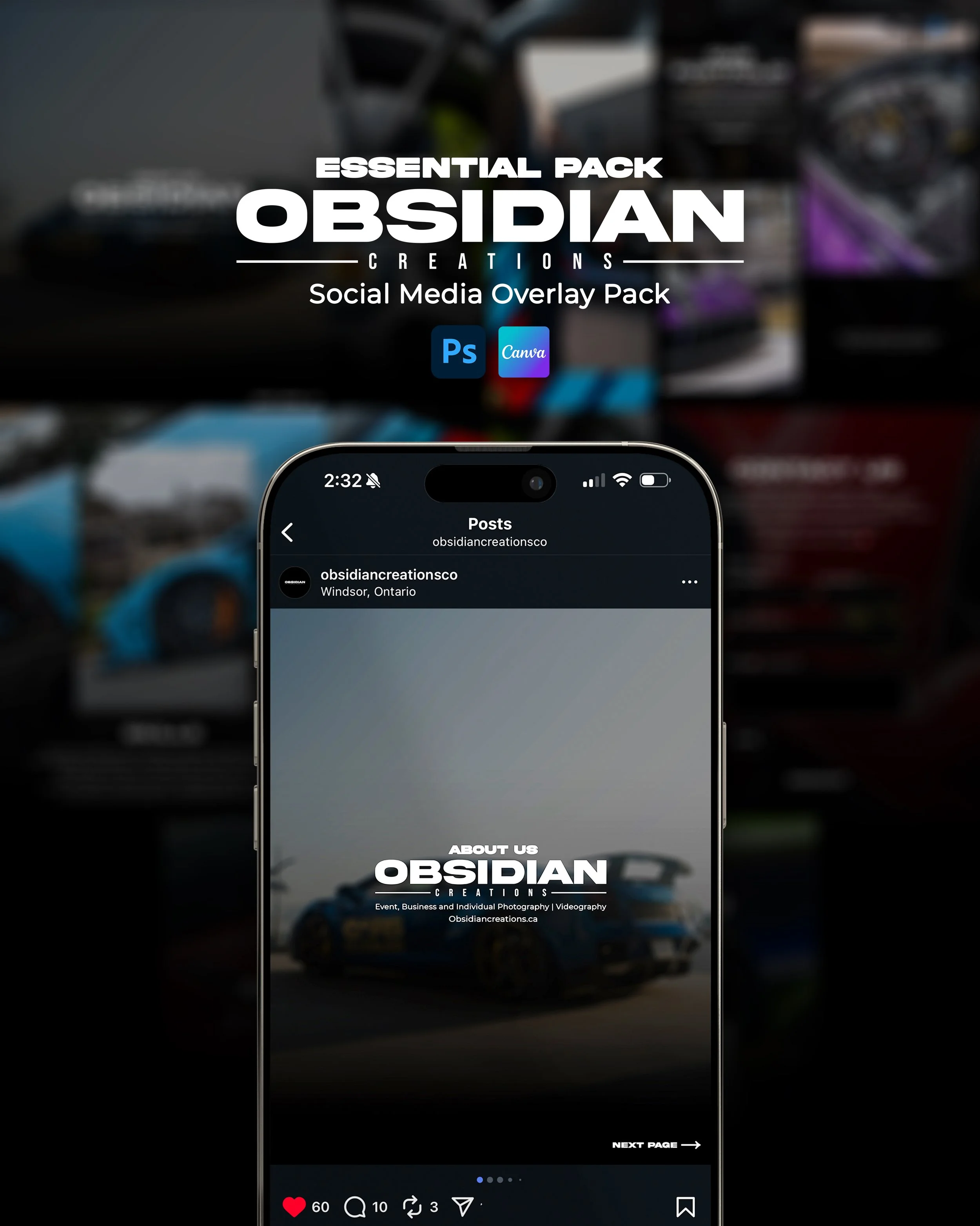 Obsidian Creations – Essential Social Media Overlay Package