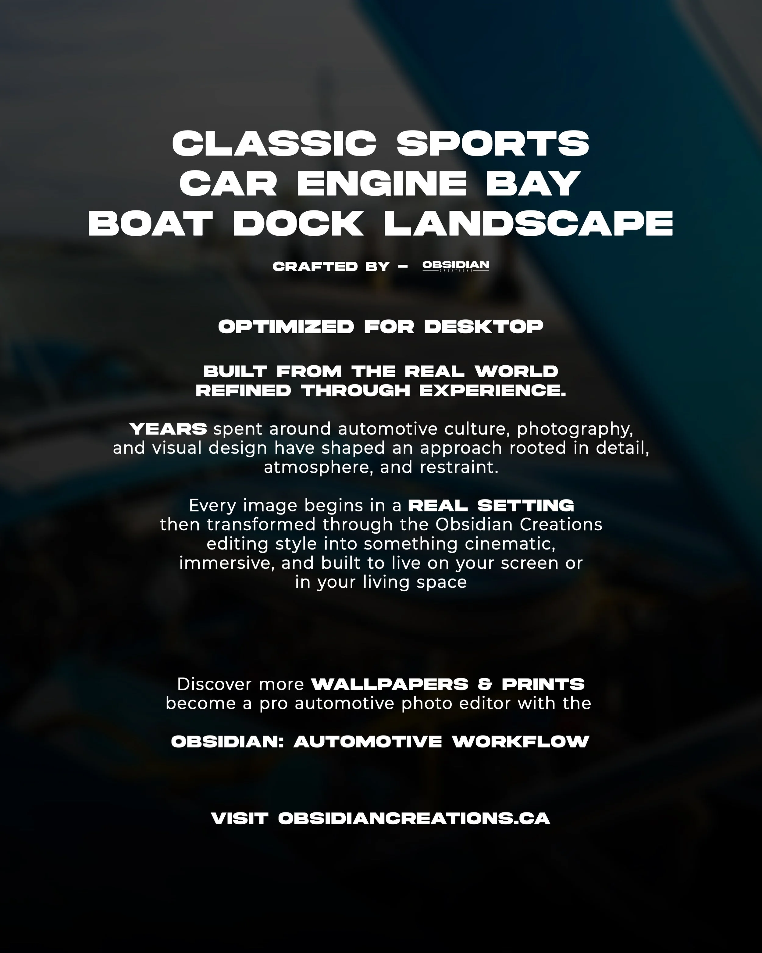 #3 Classic Sports Car Engine Bay Boat Dock Landscape.jpg