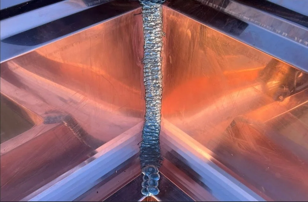 soldered flat seam by custom copper co. in newport, rhode island