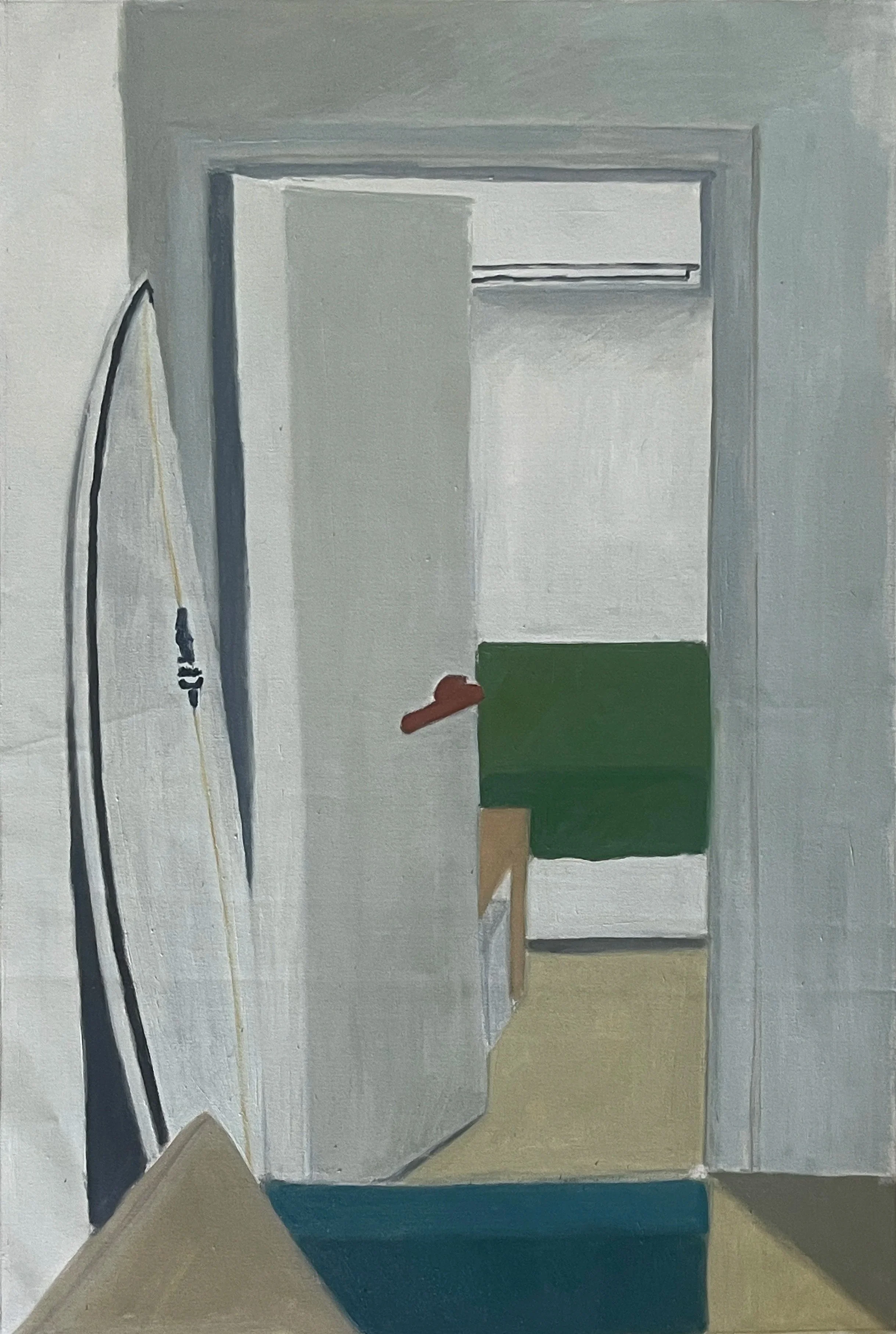 Rough Calculations, oil on polycotton, 45x67cm 2026