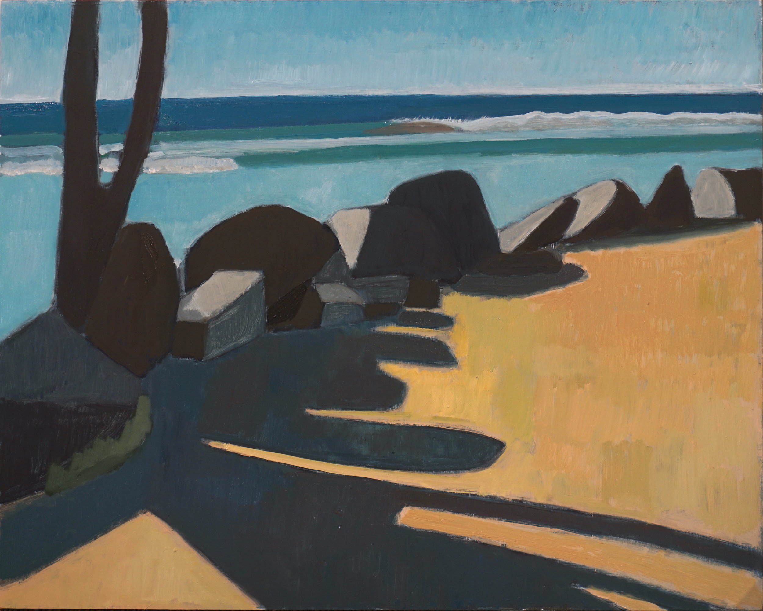 Composition Kirra Point, oil board, 40x50x2cm