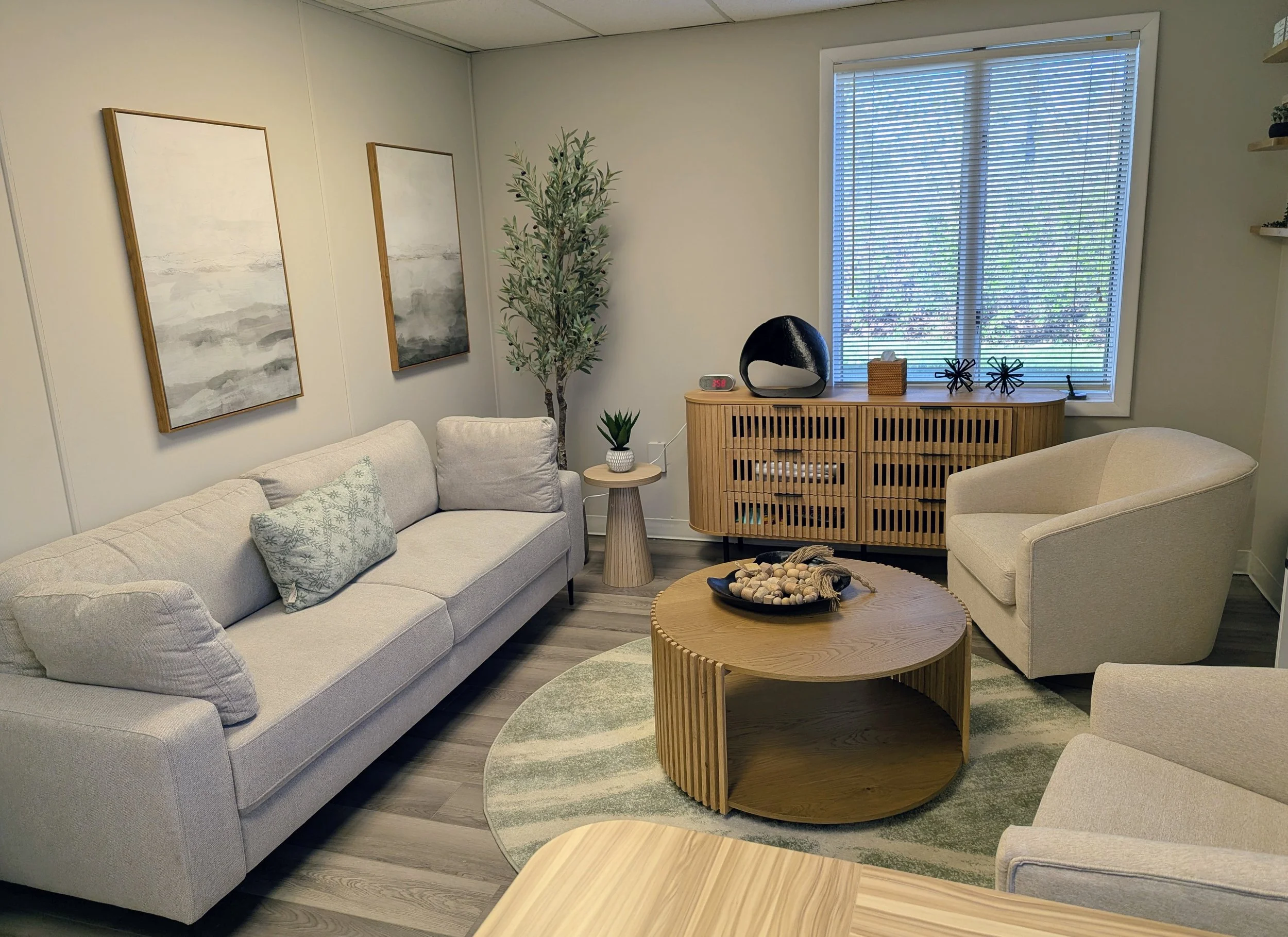 Therapy office at Woods Psychotherapy