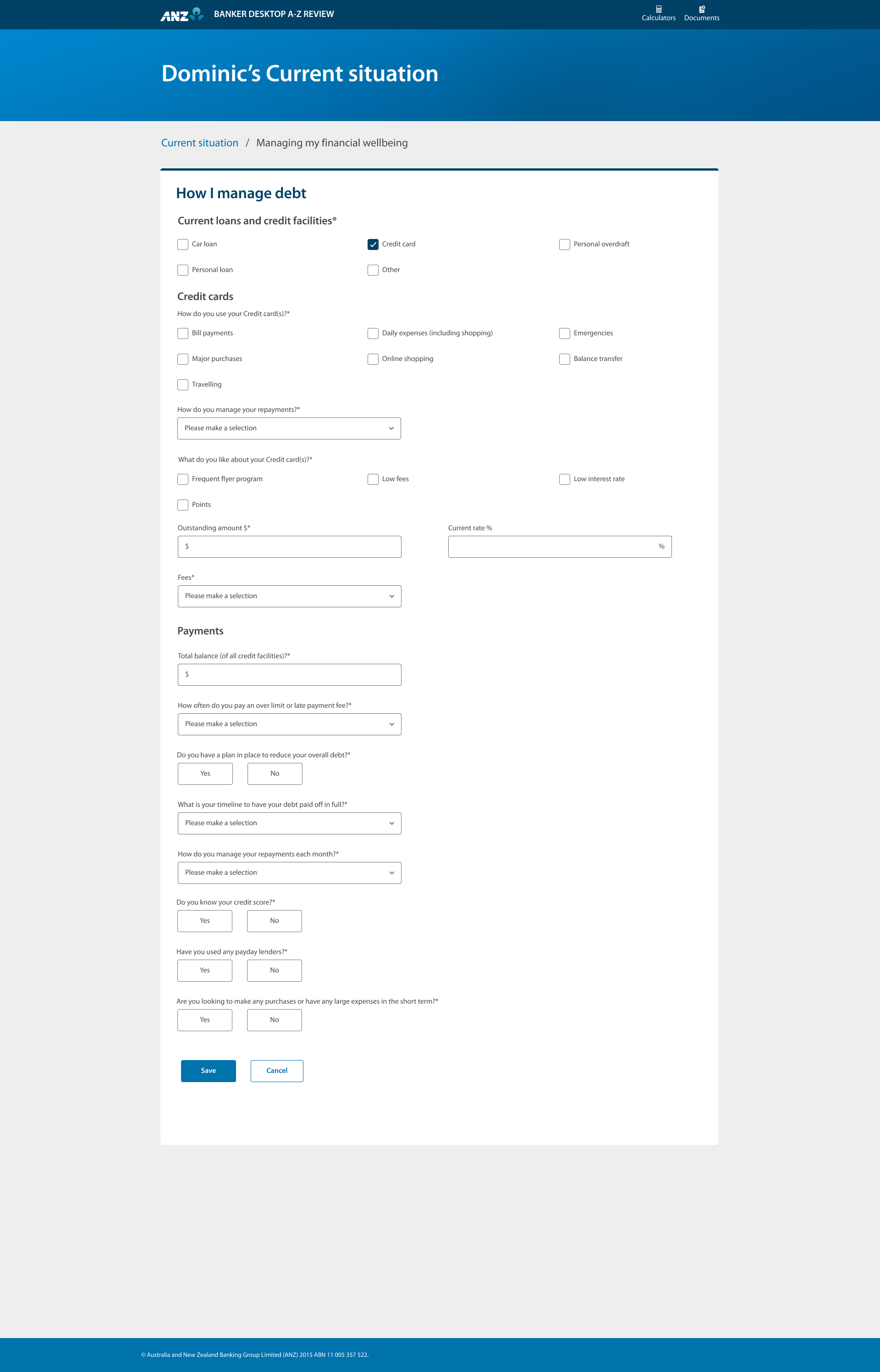 How I manage debt form layout