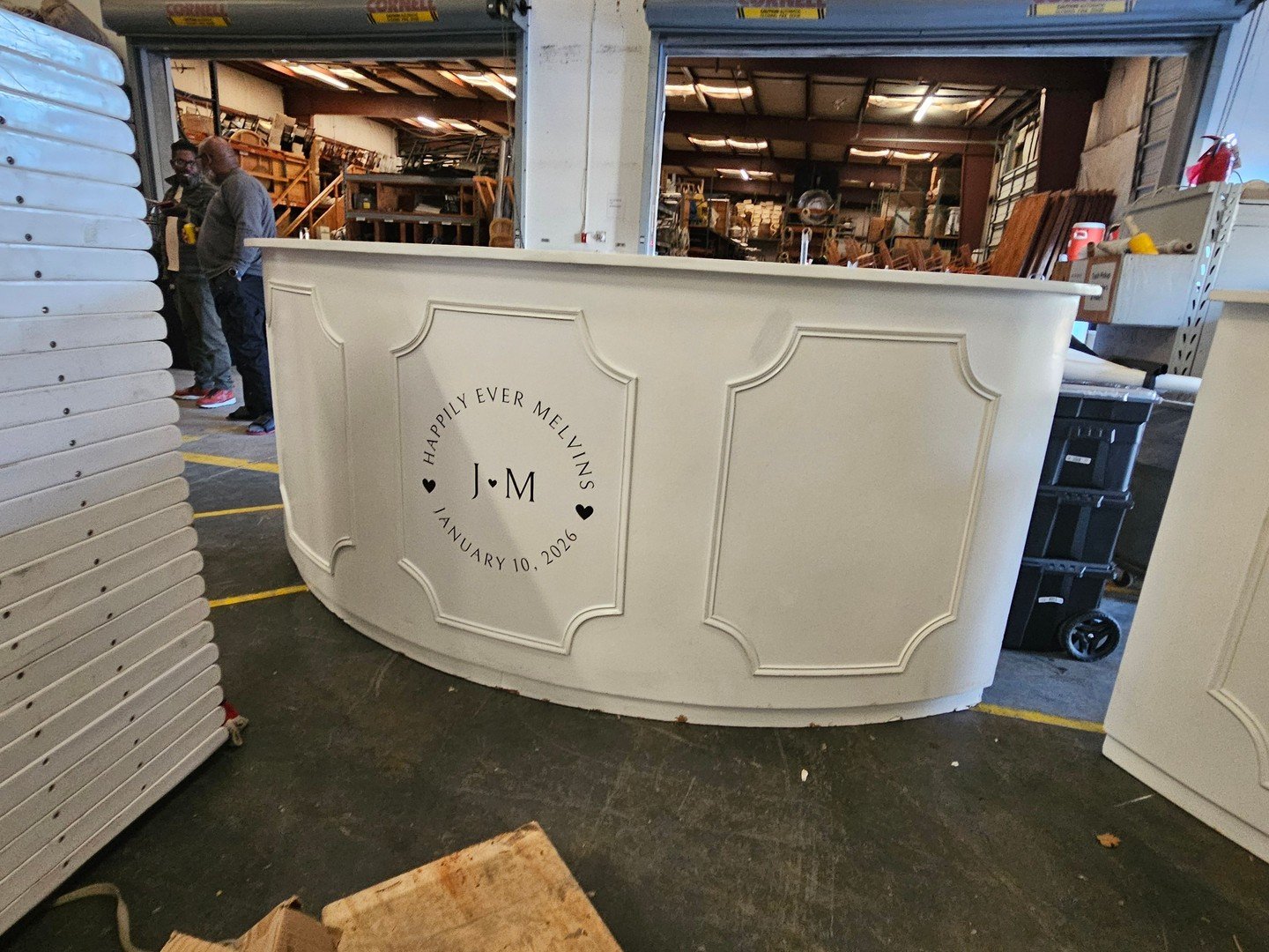 Not all wraps are on wheels.
This custom bar wrap was created for a wedding celebration &mdash; personalized, elegant, and designed to make a statement on their big day.

From vehicles to storefronts, walls, bars, and more &mdash; if it can be wrappe