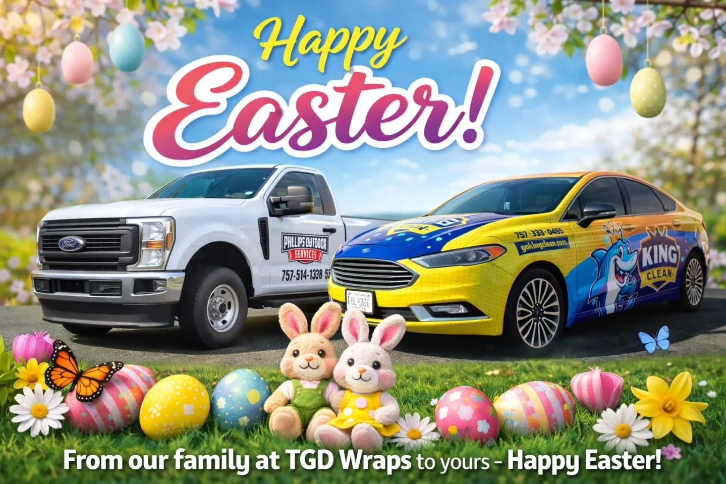 Happy Easter! 🐰🐣

Even the Easter Bunny knows&hellip; wrapped vehicles get ALL the attention 👀

Big shoutout to our customers rolling around Hampton Roads looking this good 💪

&mdash; The TGD Wraps family

📍 Chesapeake, VA
📞 757-967-0615

#Vehi