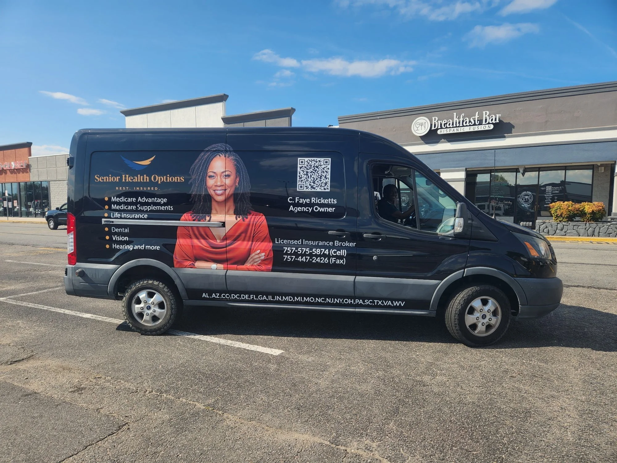Wrapped Ford Transit van by TGD wraps, Chesapeake VA