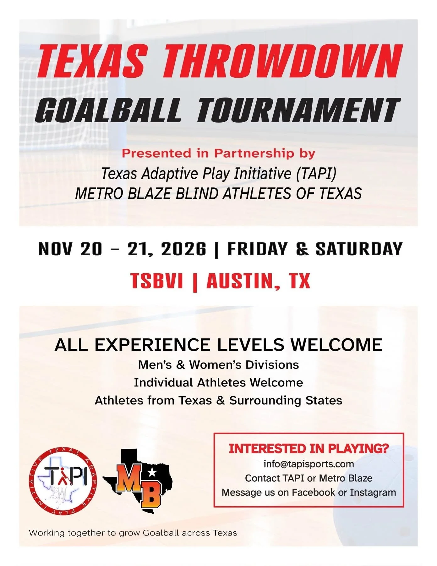Goalball Tournament - Austin Texas