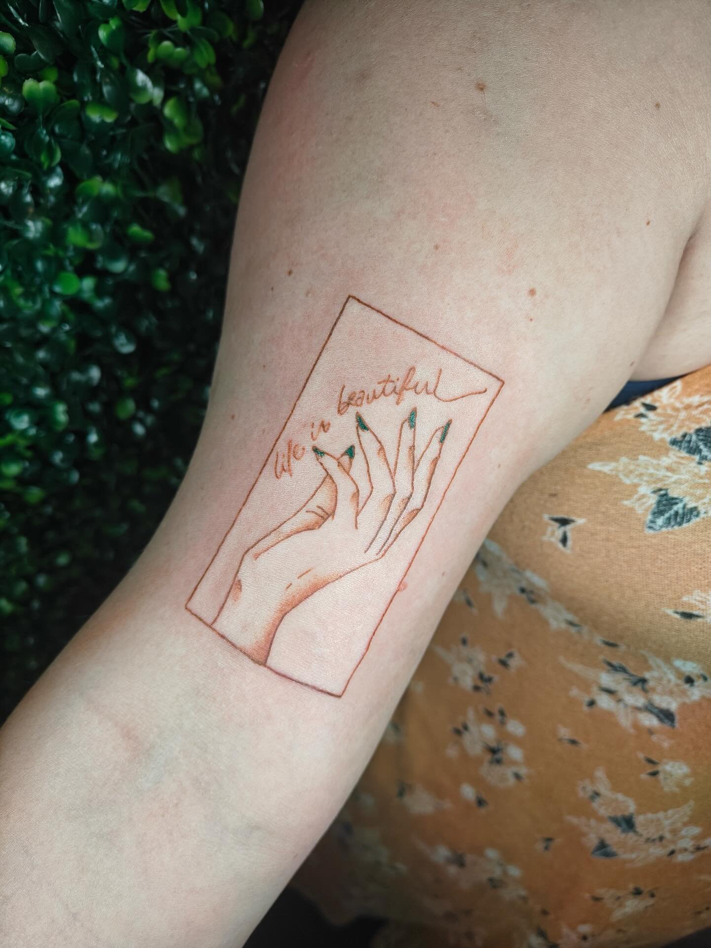 same tattoo, first one fresh, second one with a small touch up!!

thank you grace<3 cannot wait to talk about ( and sing😅) broadway more
(I am only kind of sorry for singing lol)

Done at @cryptidinkstudio 
✦ thank you for looking!
✦ DM me to boo