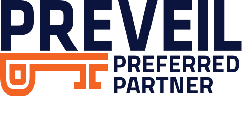 PreVeil Preferred Partner logo with stylized 'P' and 'F' in orange and blue text.