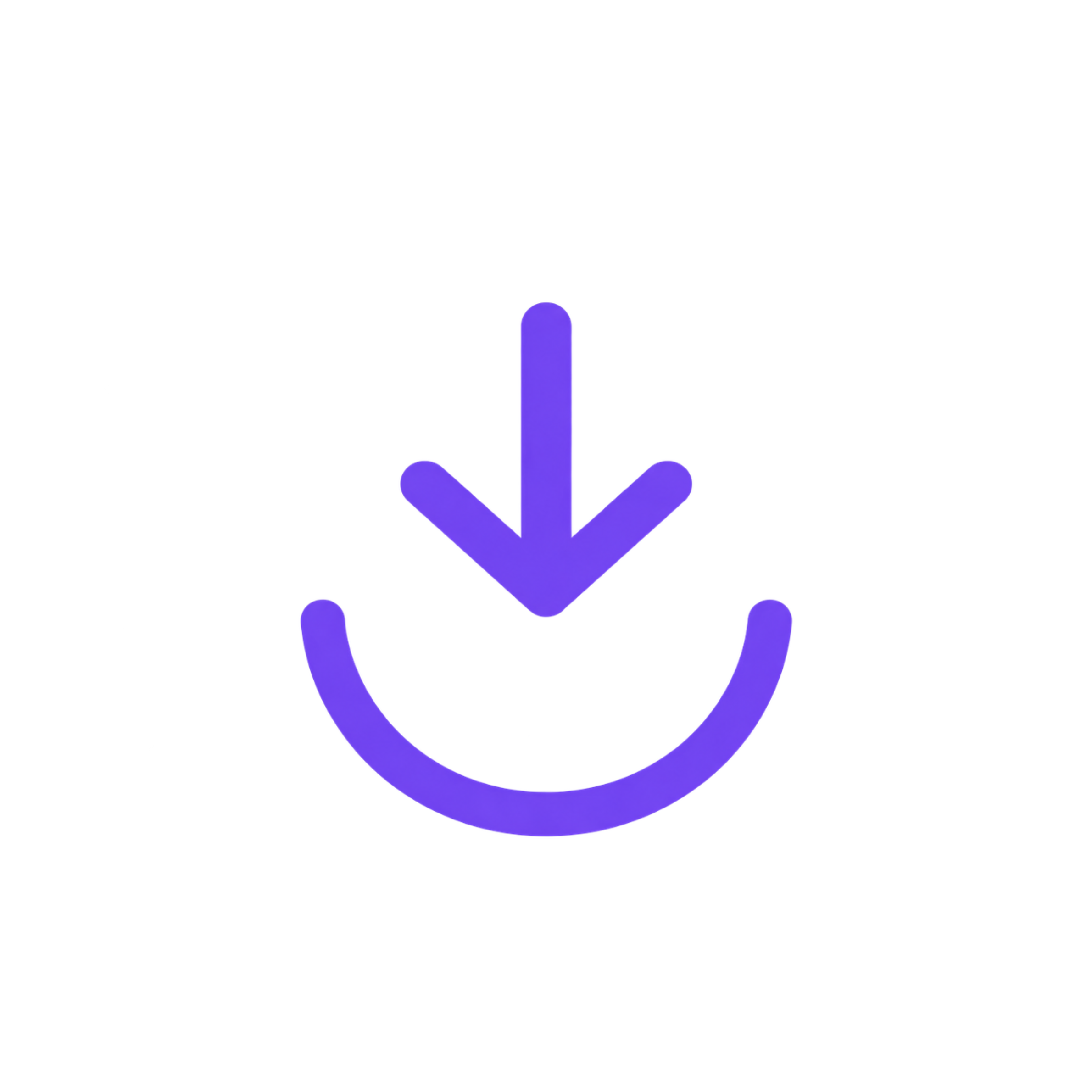 Gradient arrow pointing downwards in shades of blue and purple.