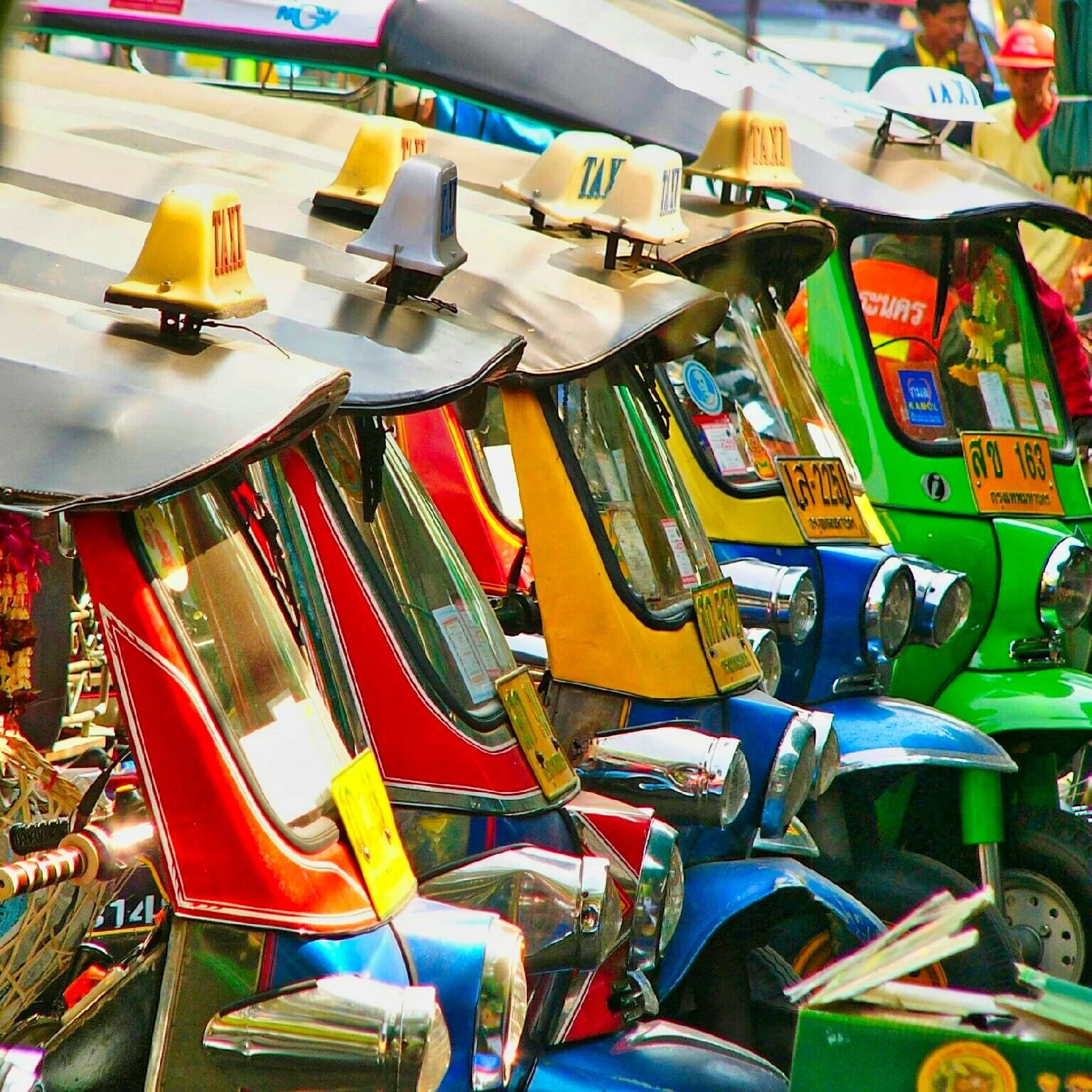Bangkok's iconic three-wheelers - Fun fact: their name is an onomatopoeia from the sound of their engines