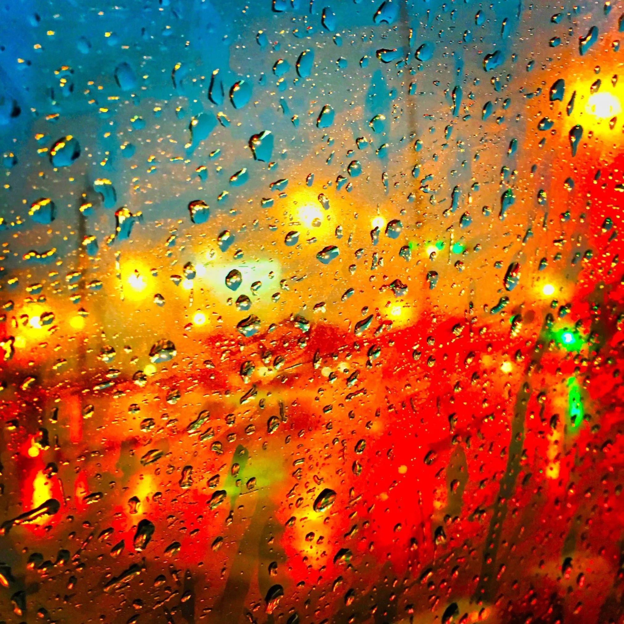 Bangkok's vibrant chaos seen through a rainy window - Bangkok, Thailand