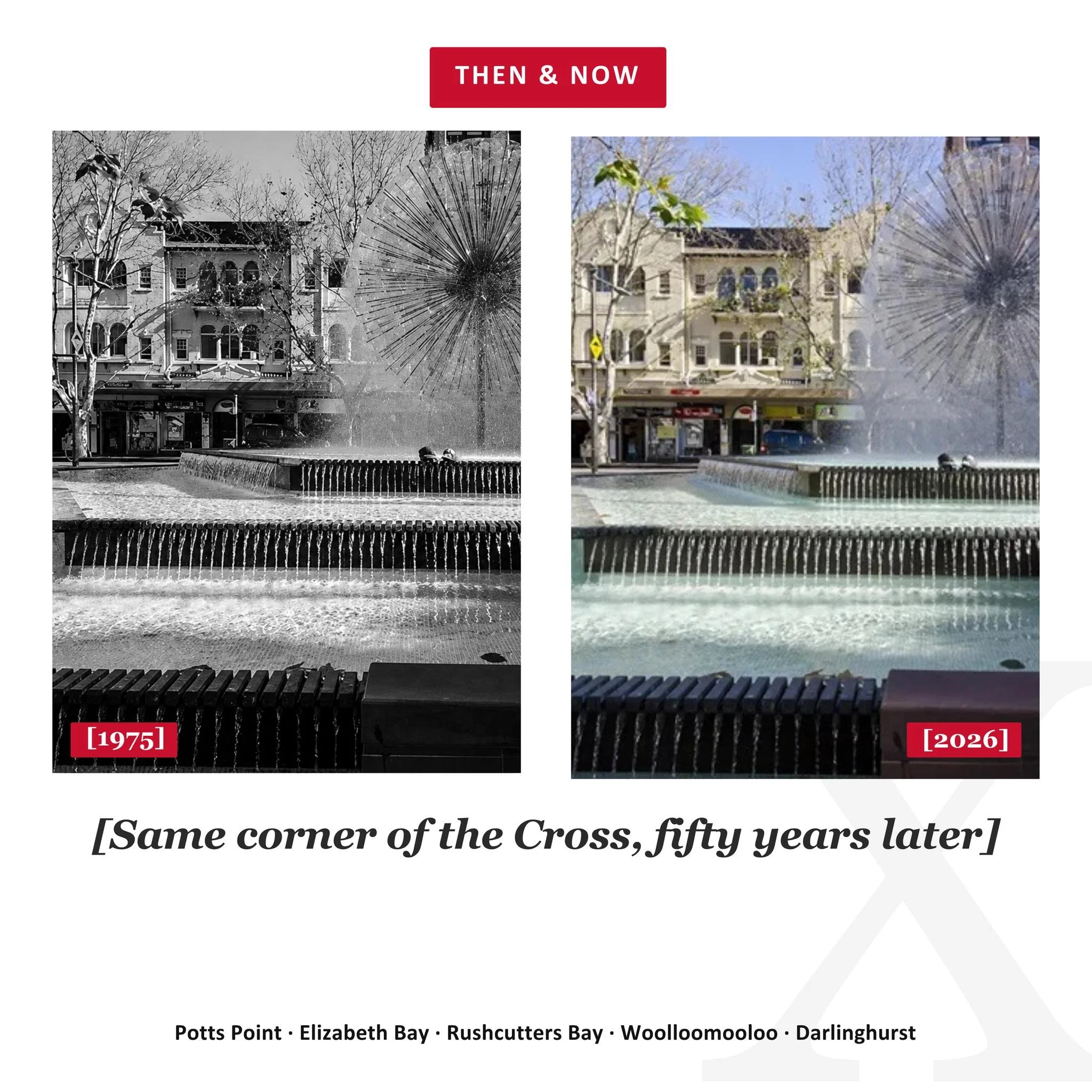 THEN &amp; NOW

Same corner of the cross, fifty years later.

By the community. For the community. Since 1975.