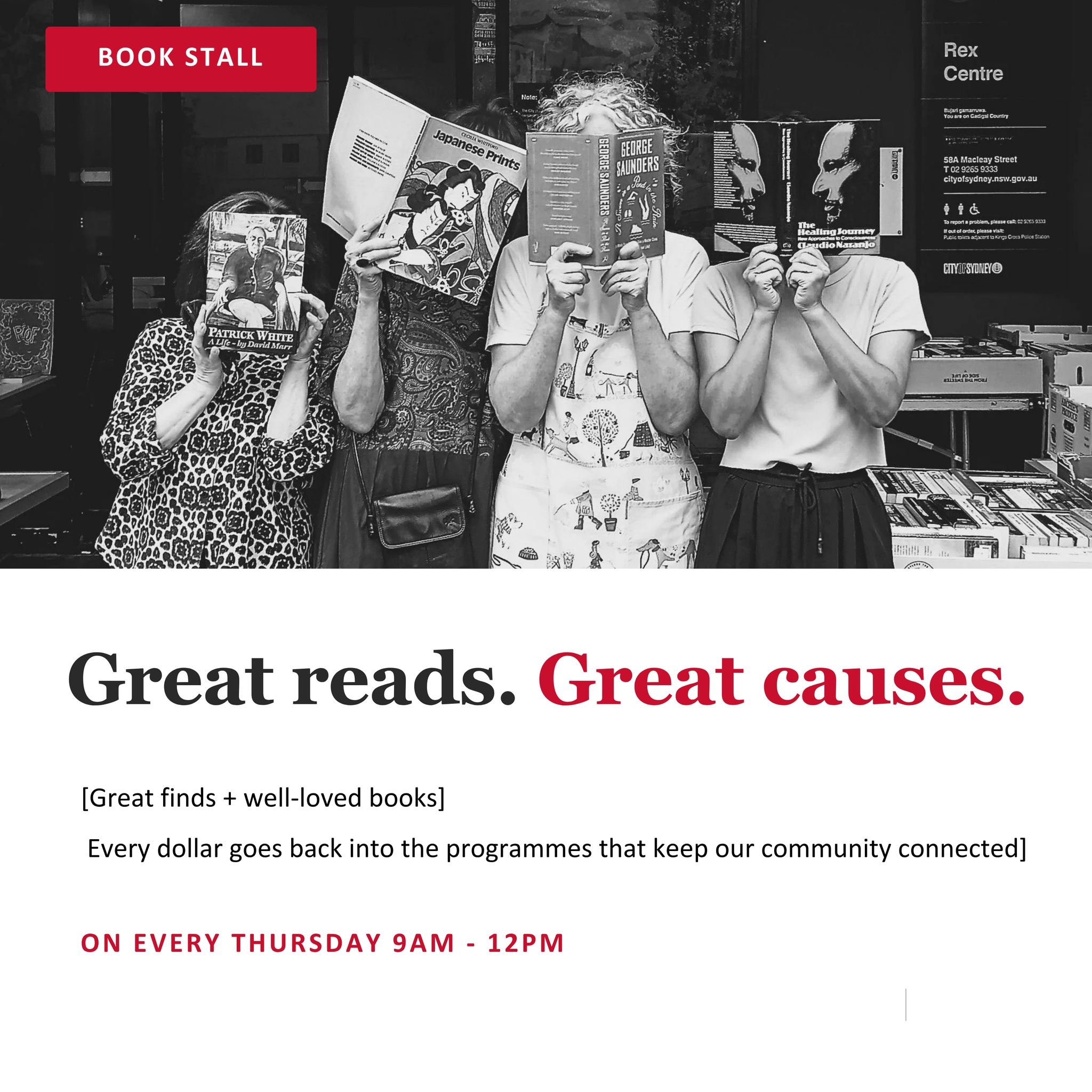 KXCC BOOK STALL - EVERY THURSDAY FROM 9AM - 12PM

Come and vist the book crew on our front porch - selling paperbacks, hardcover and sometimes even beautiful coffee table books! 

Great reads for a great cause.

See you on Thursday!