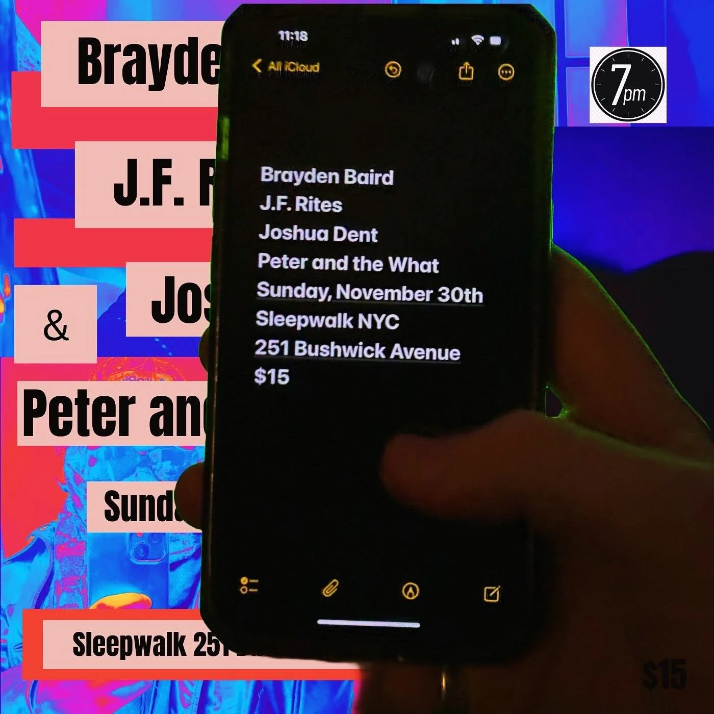 4 one of a kind performances
November 30th 2025
Live @sleepwalk.nyc 
7pm

I will be performing a special set singing mostly new and unreleased songs with @klovisgaynor on Piano and @joshthecellist on cello.

@j.f.rites will be debuting in New York Ci