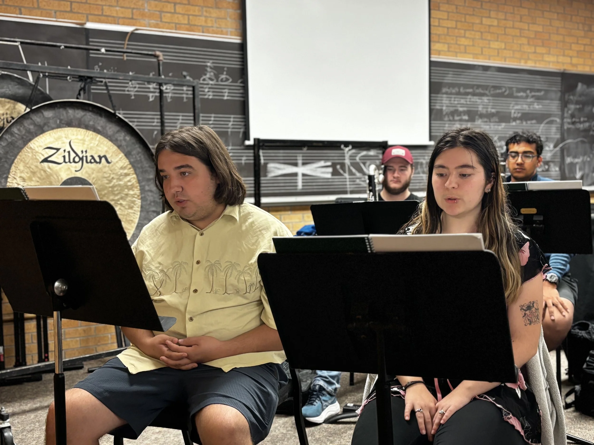 Front: Samuel Middleton, Emily Vidaurri
Back: Andrew Rutten, Anthony Piñiero (10/24/25 - UNT College of Music)