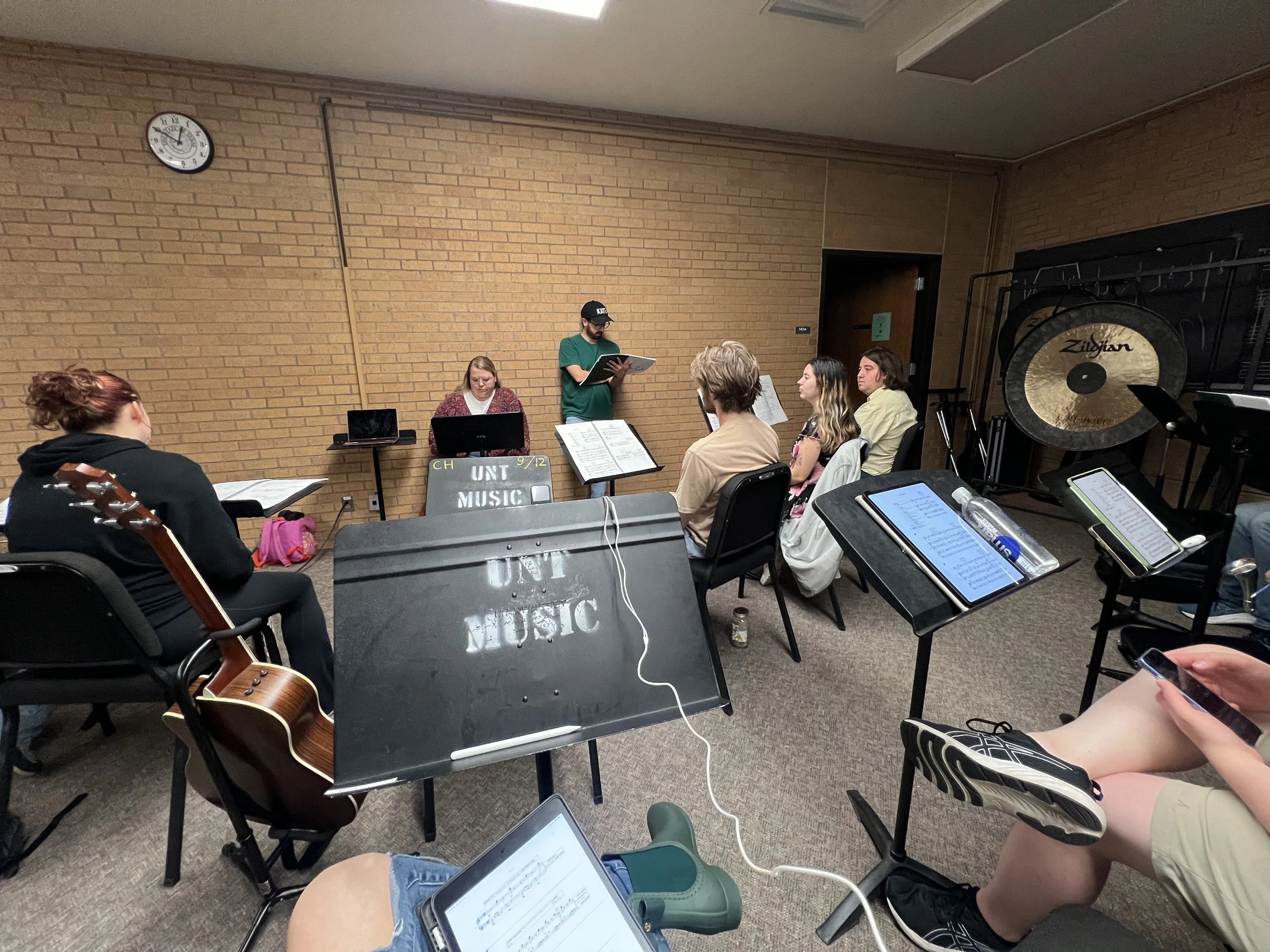 Justin Friello giving notes following the first full run-through (10/24/25)