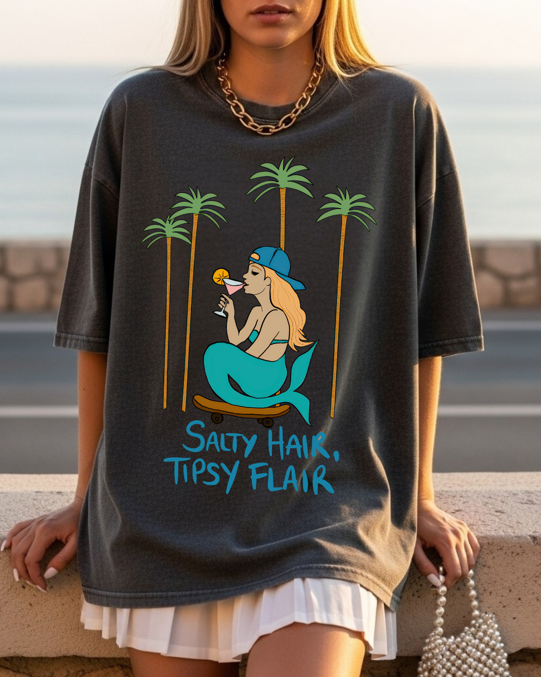 Salty Hair, Tipsy Flair Tee