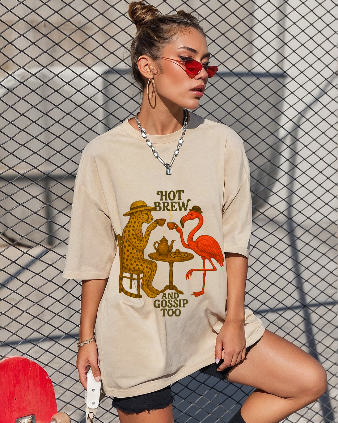 Hot Brew and Gossip Too Classic Oversized Tee
