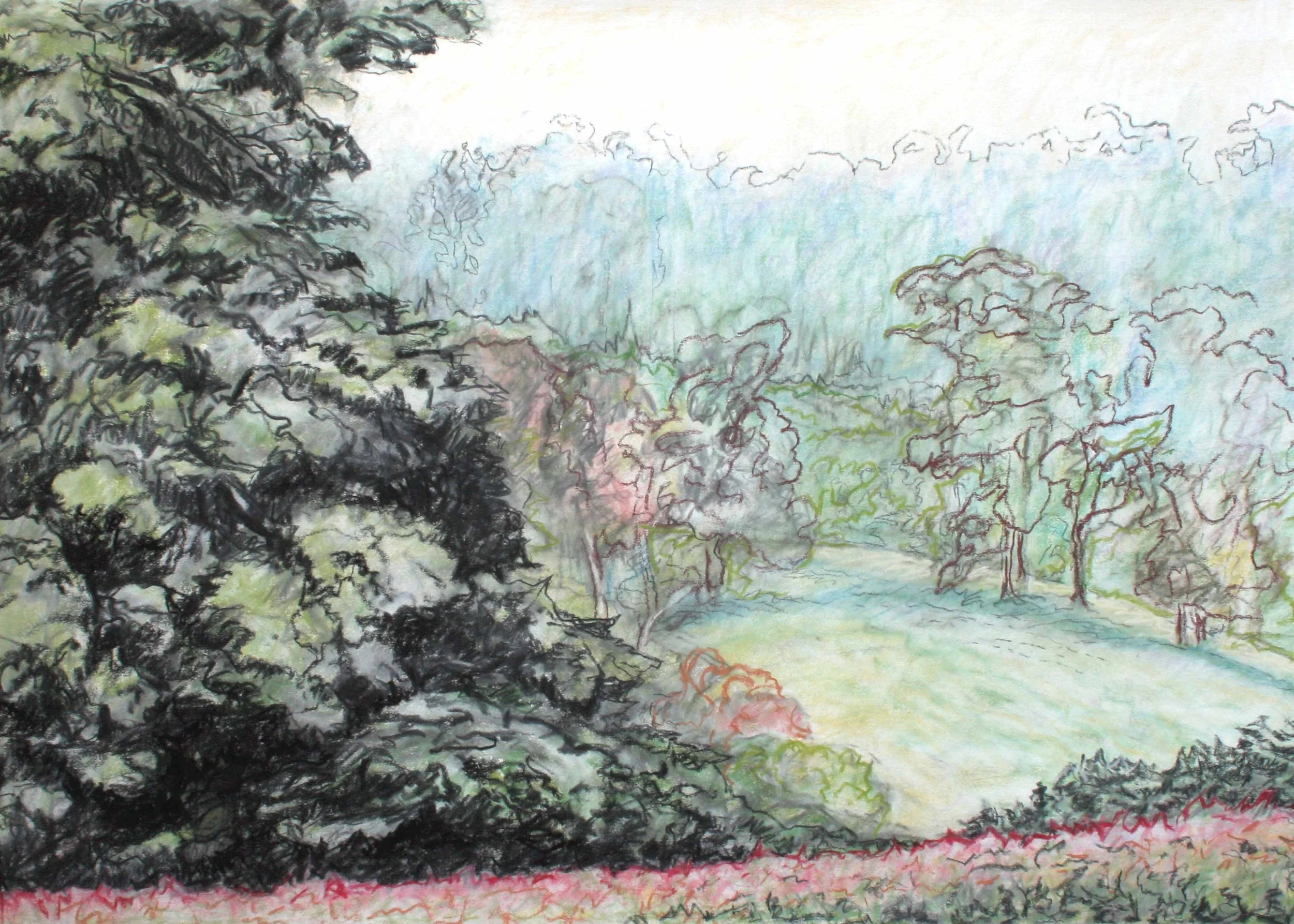   Euphony of the Mist  56 x 76 cm Pastel and Charcoal on paper 