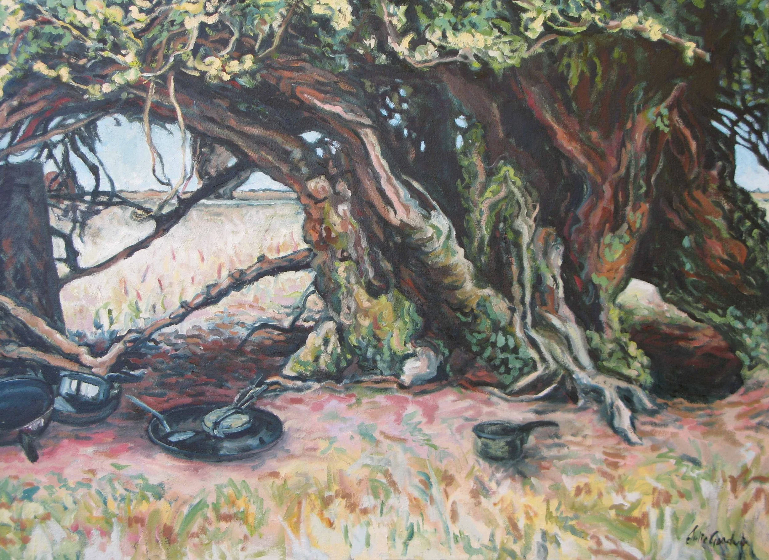   Playing at the Orchard  56 x 76 cm Oil on canvas 