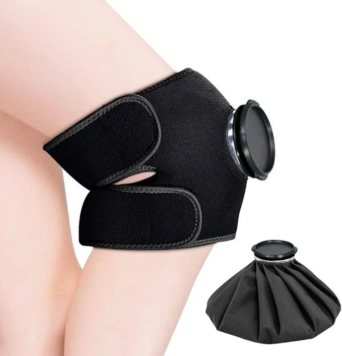 Ice bag with strap attachment for easy use