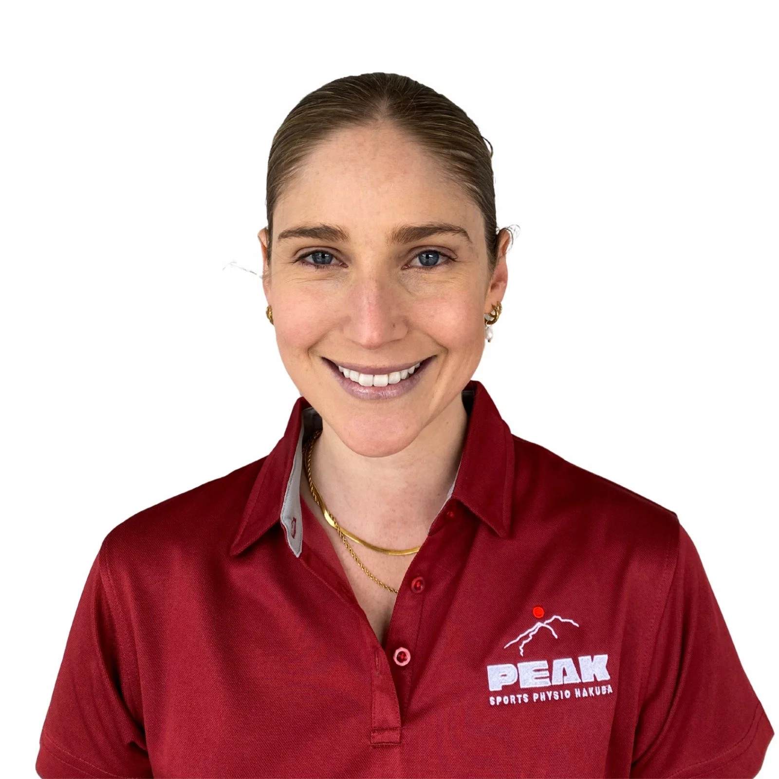 Jaimi Barton in her Peak Sports Physio Hakuba uniform