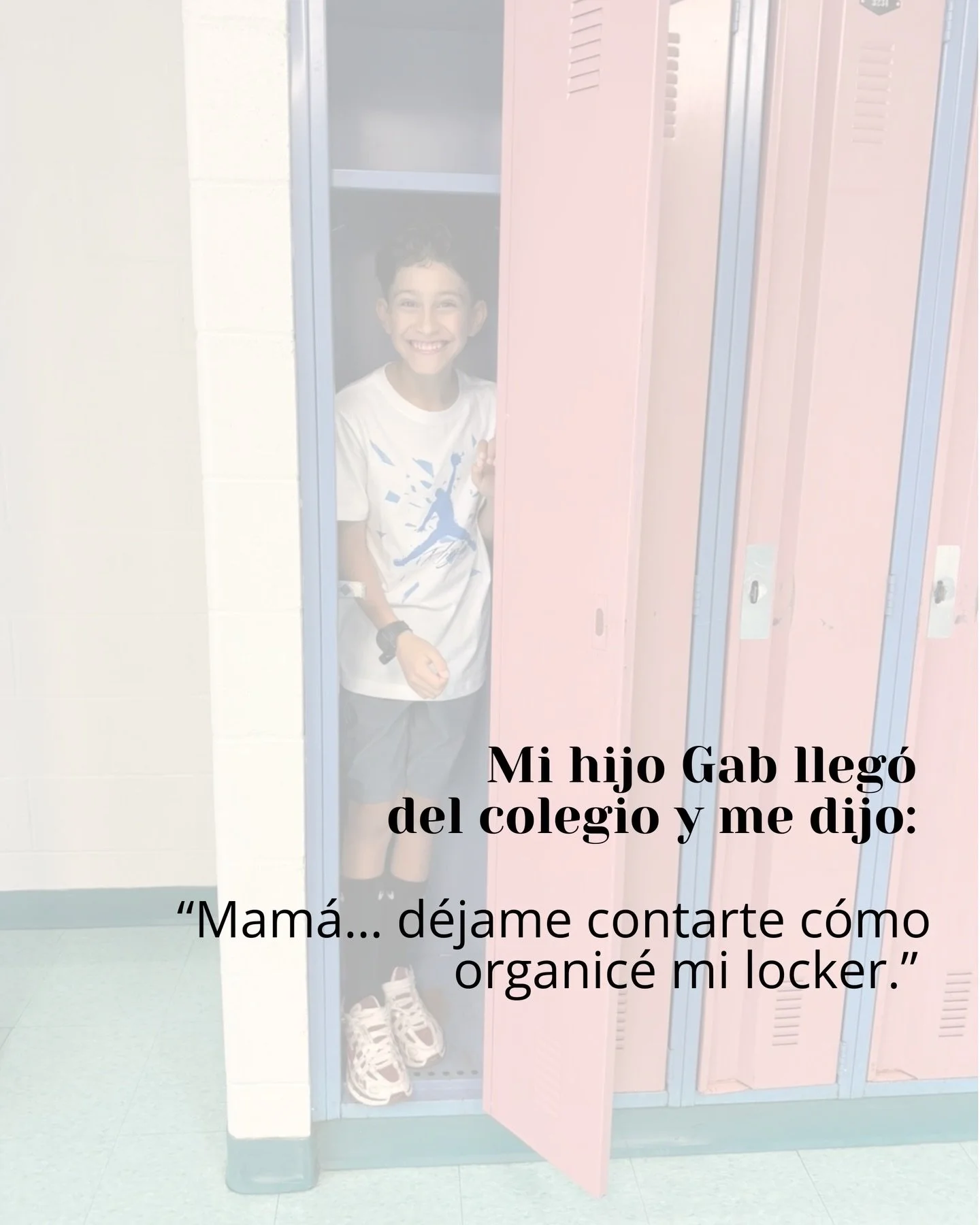 Gab me explic&oacute; c&oacute;mo organiz&oacute; su locker en el colegio.

Y ah&iacute; comprob&eacute; algo:

En medio del duelo,
incluso cuando todo se siente ca&oacute;tico,
un poco de orden puede sostener m&aacute;s de lo que creemos.

No soy in