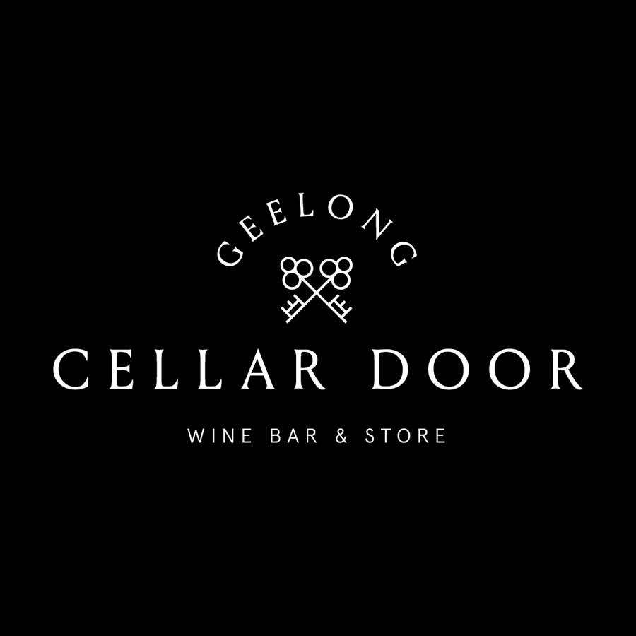 Logo for Geelong Cellar Door wine bar and store with crossed keys design.