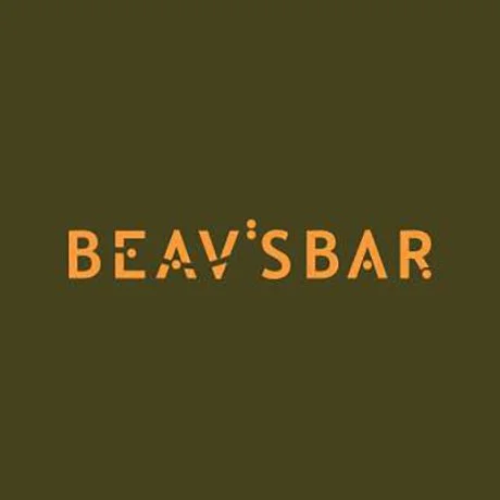 Text logo reading 'BEAV'S BAR' in orange letters on a dark olive green background.