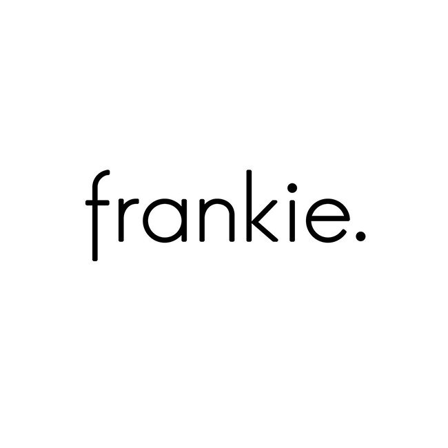 The word 'frankie.' written in black lowercase letters on a white background.