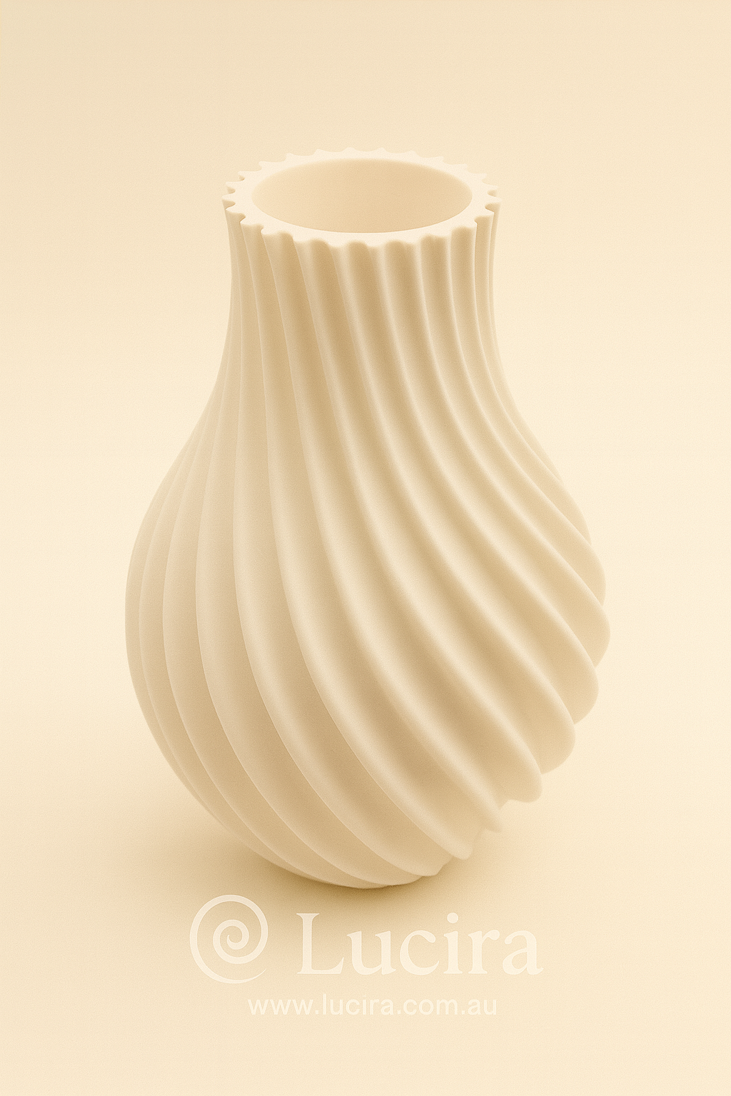 Ivory Wave Vase - White