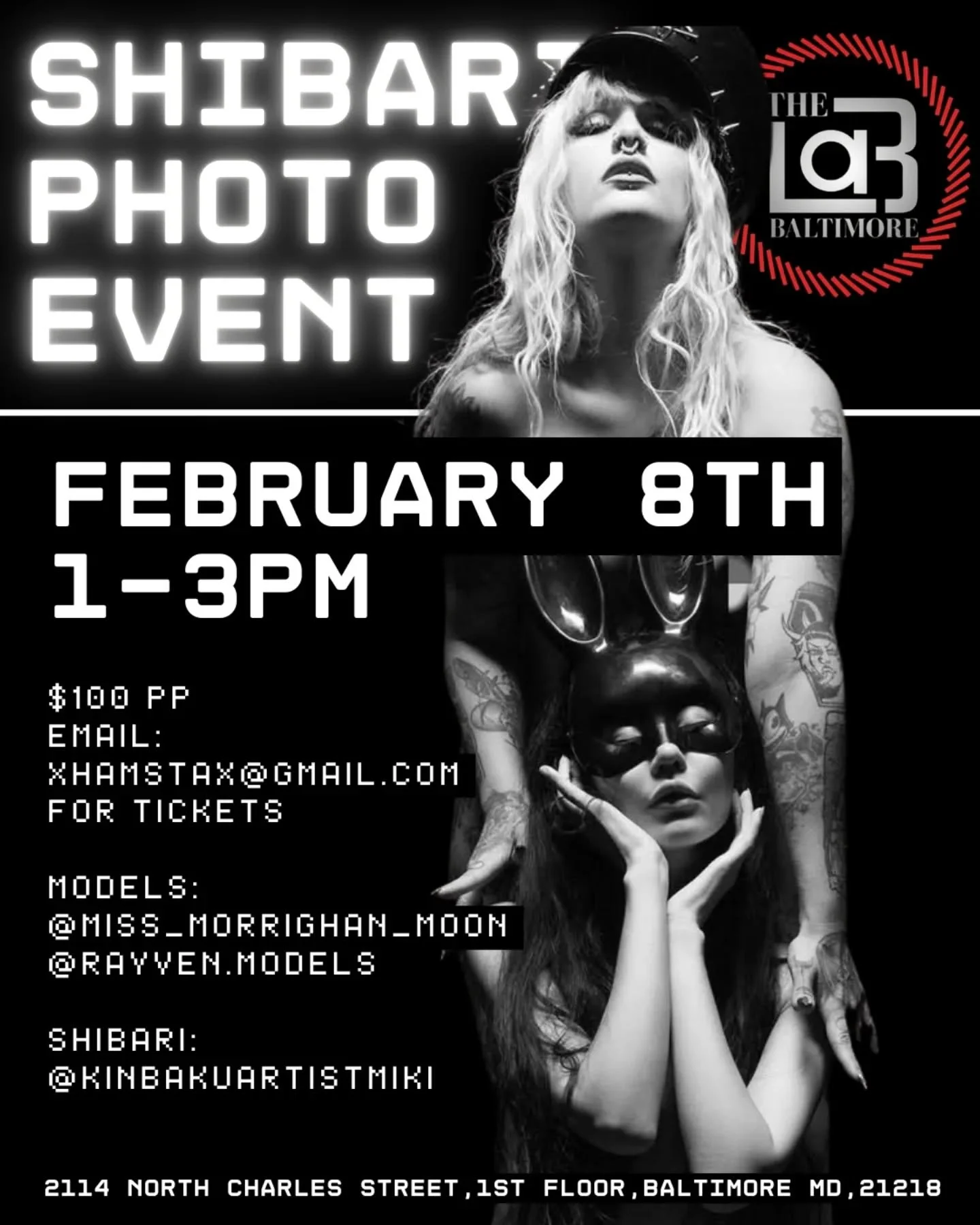 Are you a photographer? 📸
Do you love shibari? 🪢

This event is an opportunity to get high quality pictures of shibari added to your portfolio.

Whether you like to shoot moody black and white photography, close up body scapes, or experimental pict