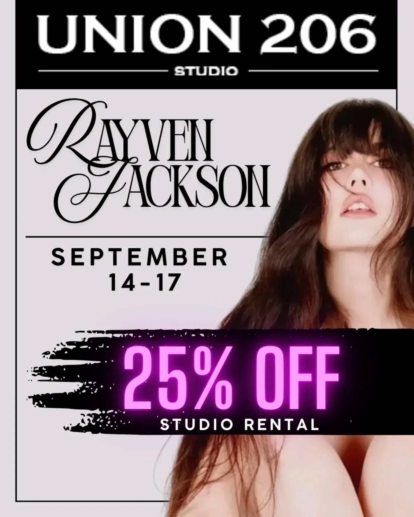 Back at @union206 September 14th-17th!!
Be sure to book soon to get your 25% studio discount when you book me with Union206 studios. 
DM for details.